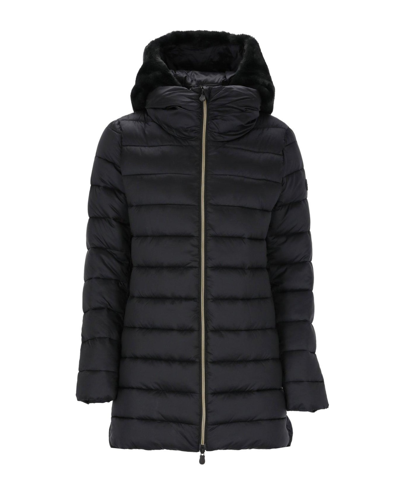 Save the Duck High Neck Hooded Coat - Black コート