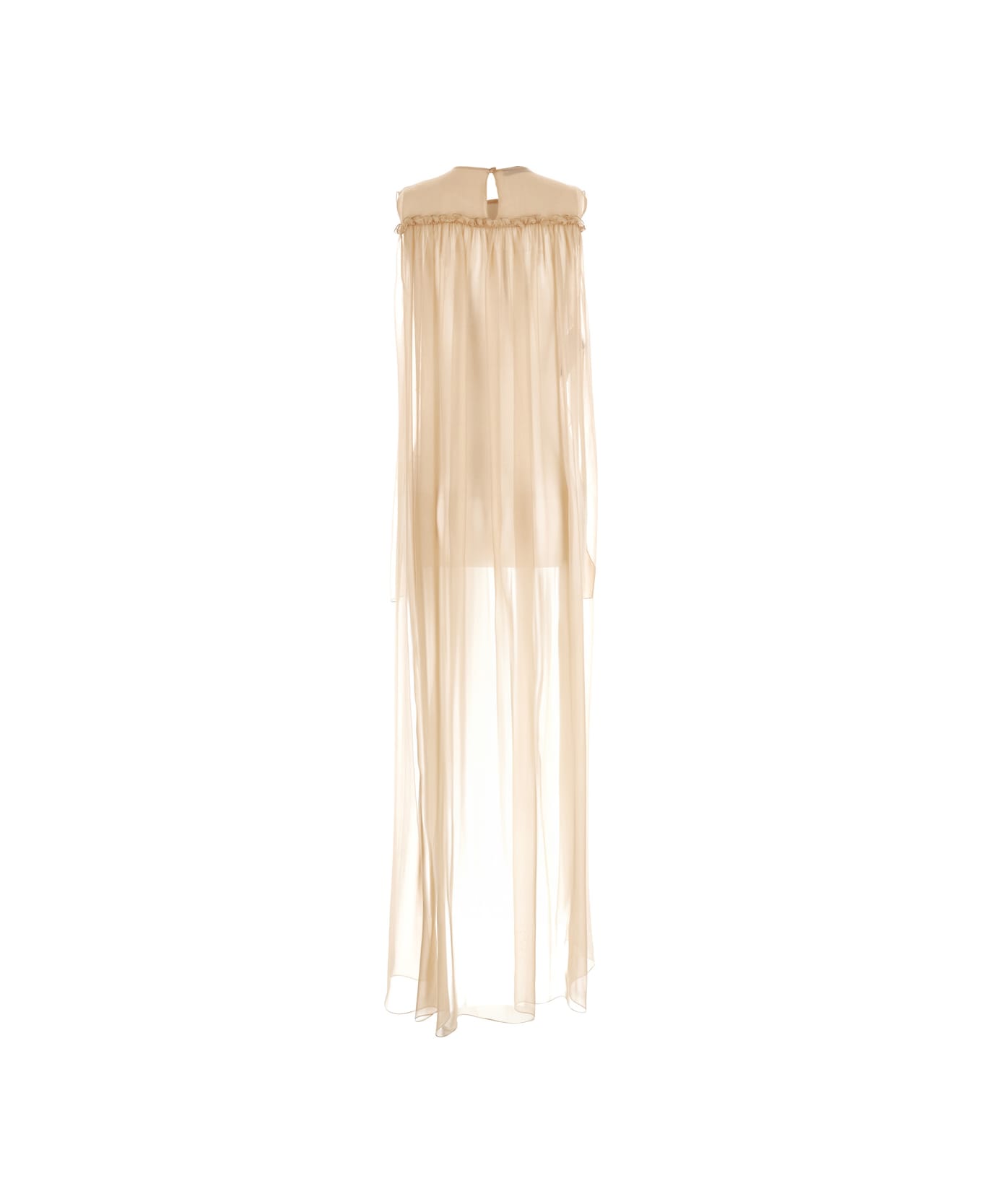 Alberta Ferretti Pink Blouse With Ruffle In Chiffon Silk Woman - Beige
