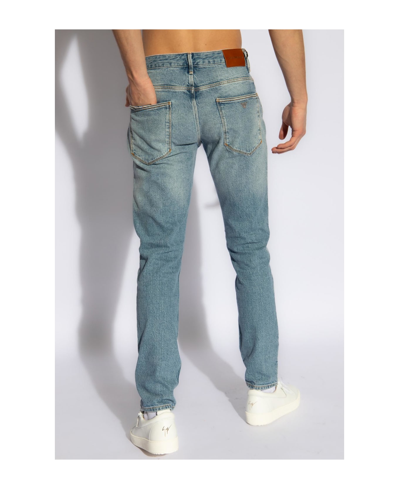 Emporio Armani Slim-fit Jeans - Stone Washed デニム