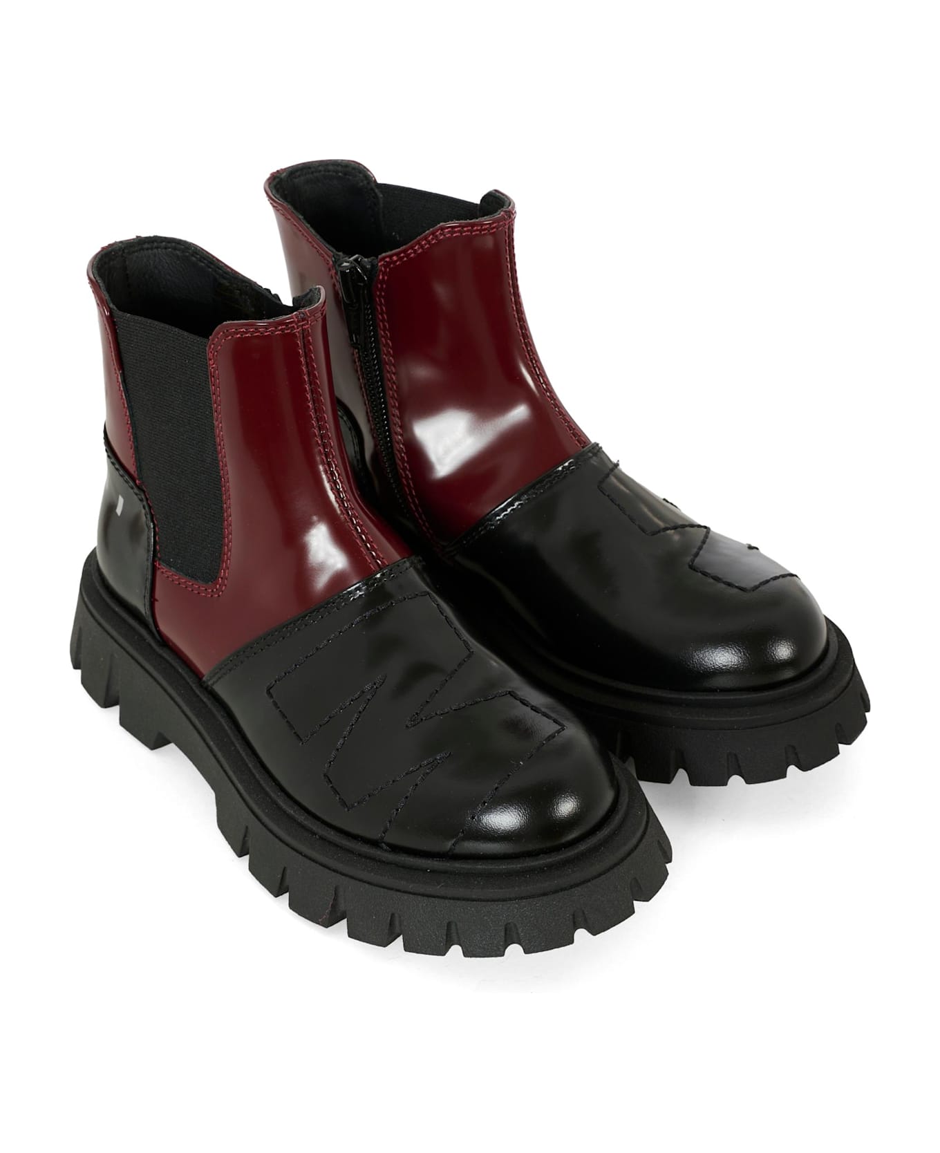 Marni Black Ankle Boots For Kids With Logo - Black