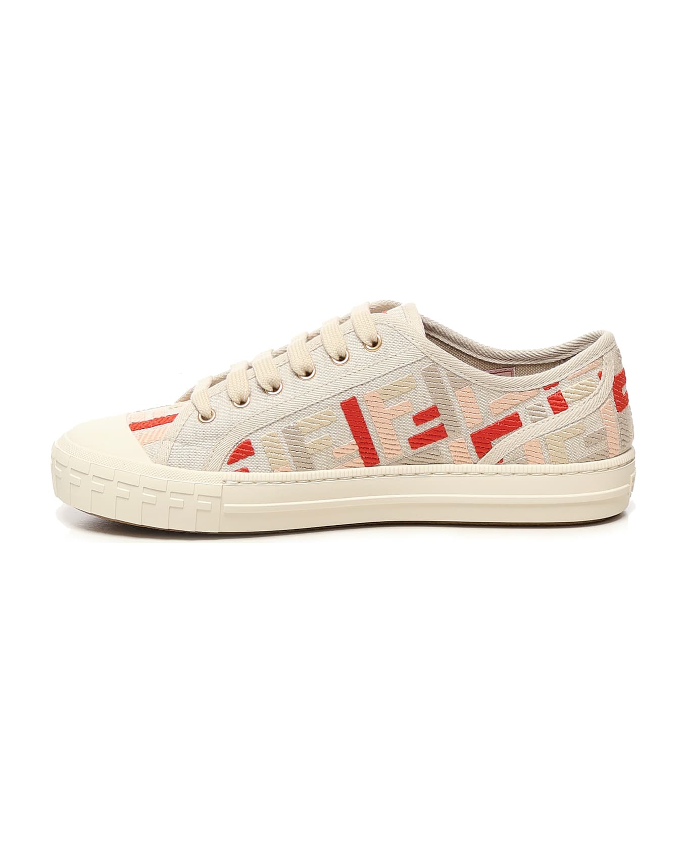 Fendi Domino Low Top Sneakers - Beige
