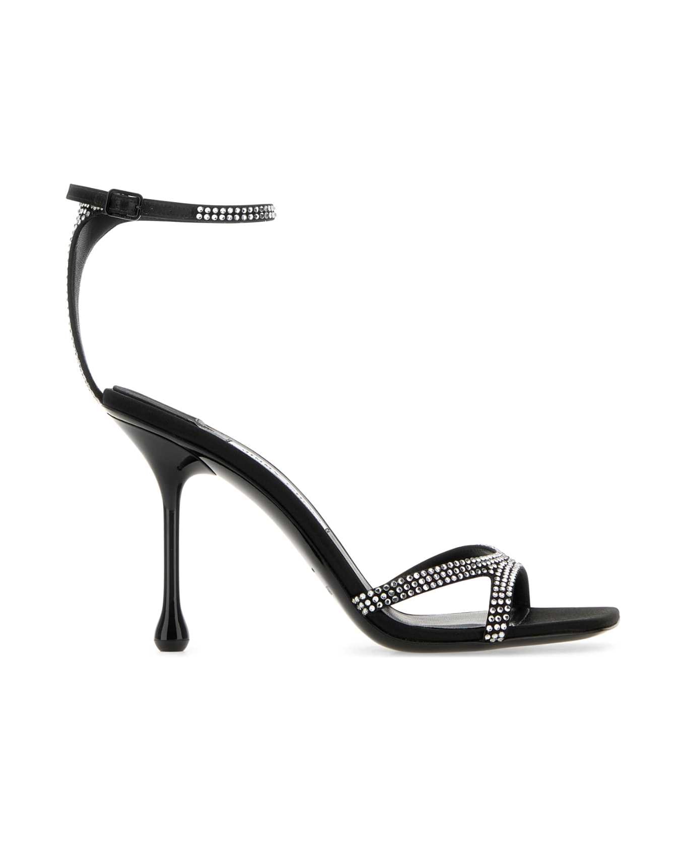 Jimmy Choo Embellished Satin Ixia 95 Sandals - BLACKCRYSTAL サンダル