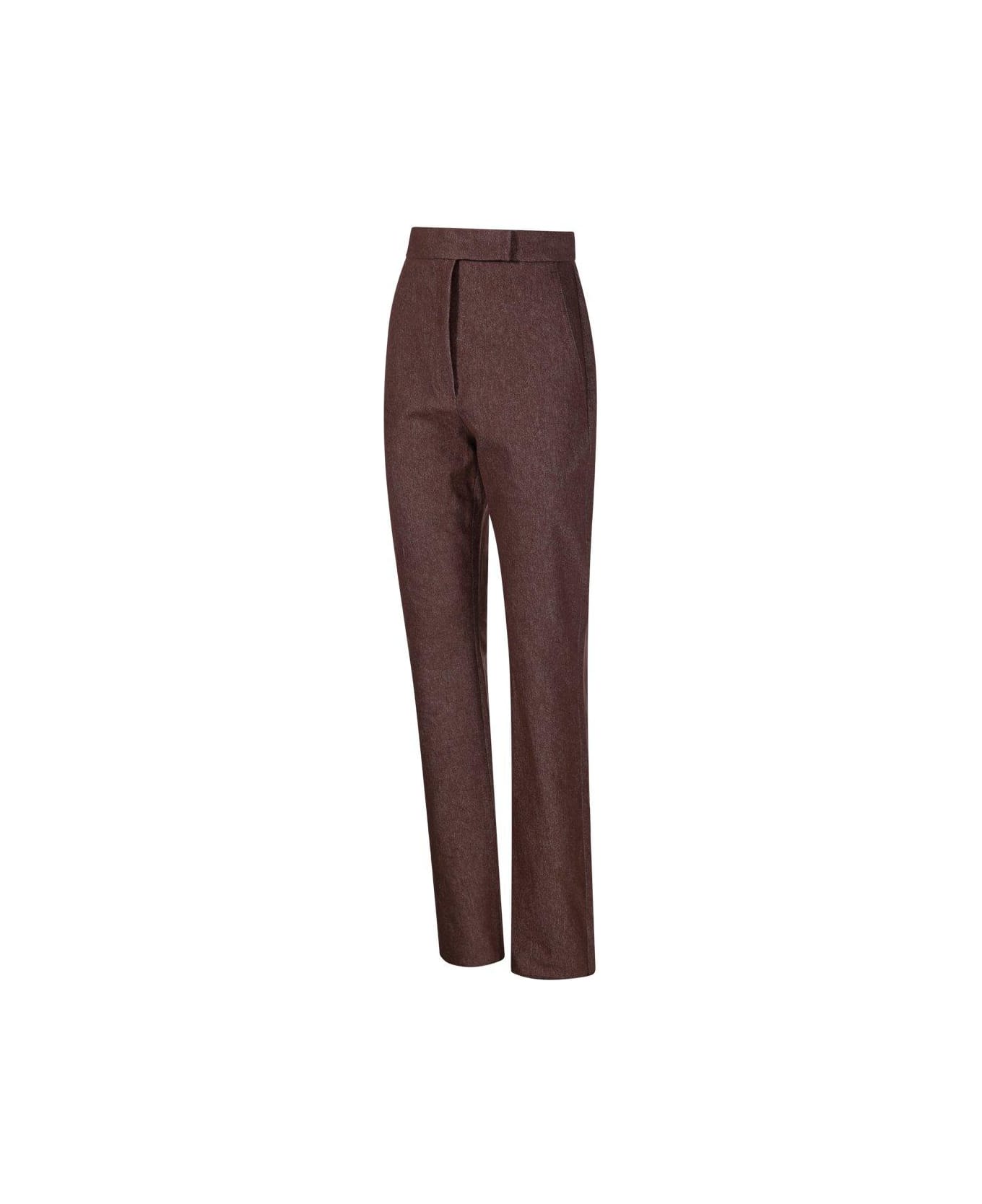 Max Mara Button Detailed Straight-leg Trousers - Brown