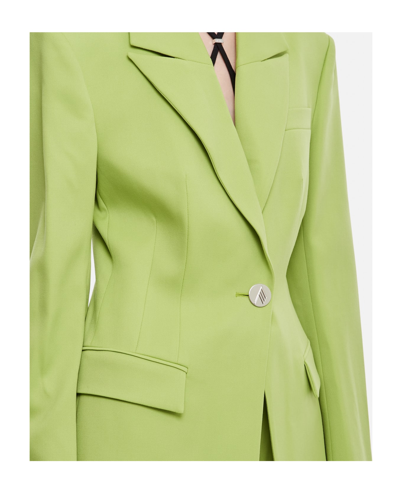 The Attico Gabardine Blue Blazer - Green