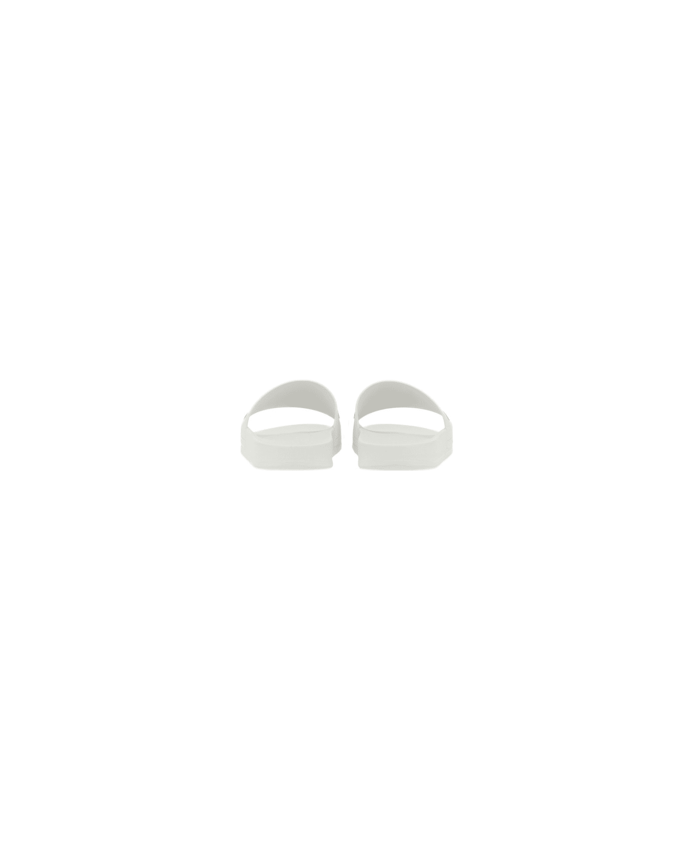 Moschino Slide Sandal With Smile Logo - WHITE