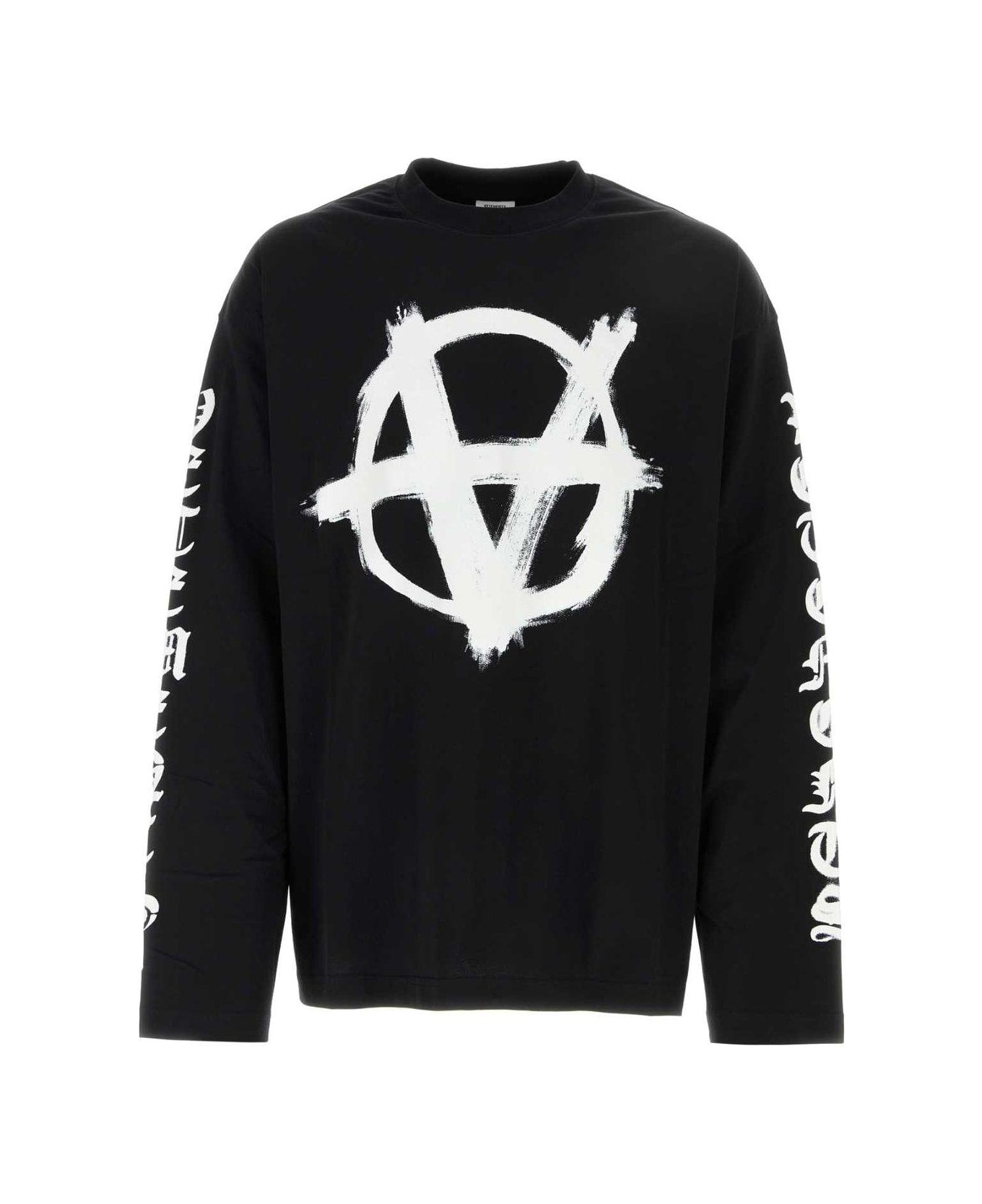 VETEMENTS Double Anarchy Long Sleeved T-shirt - BLACK