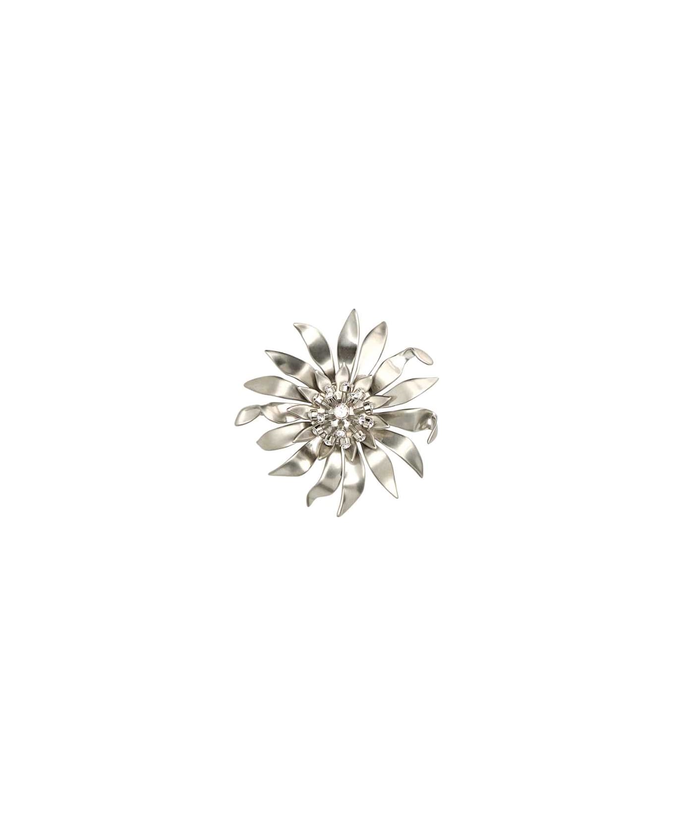 Miu Miu Silver Metal Brooch - ACCIAIOCRYSTAL