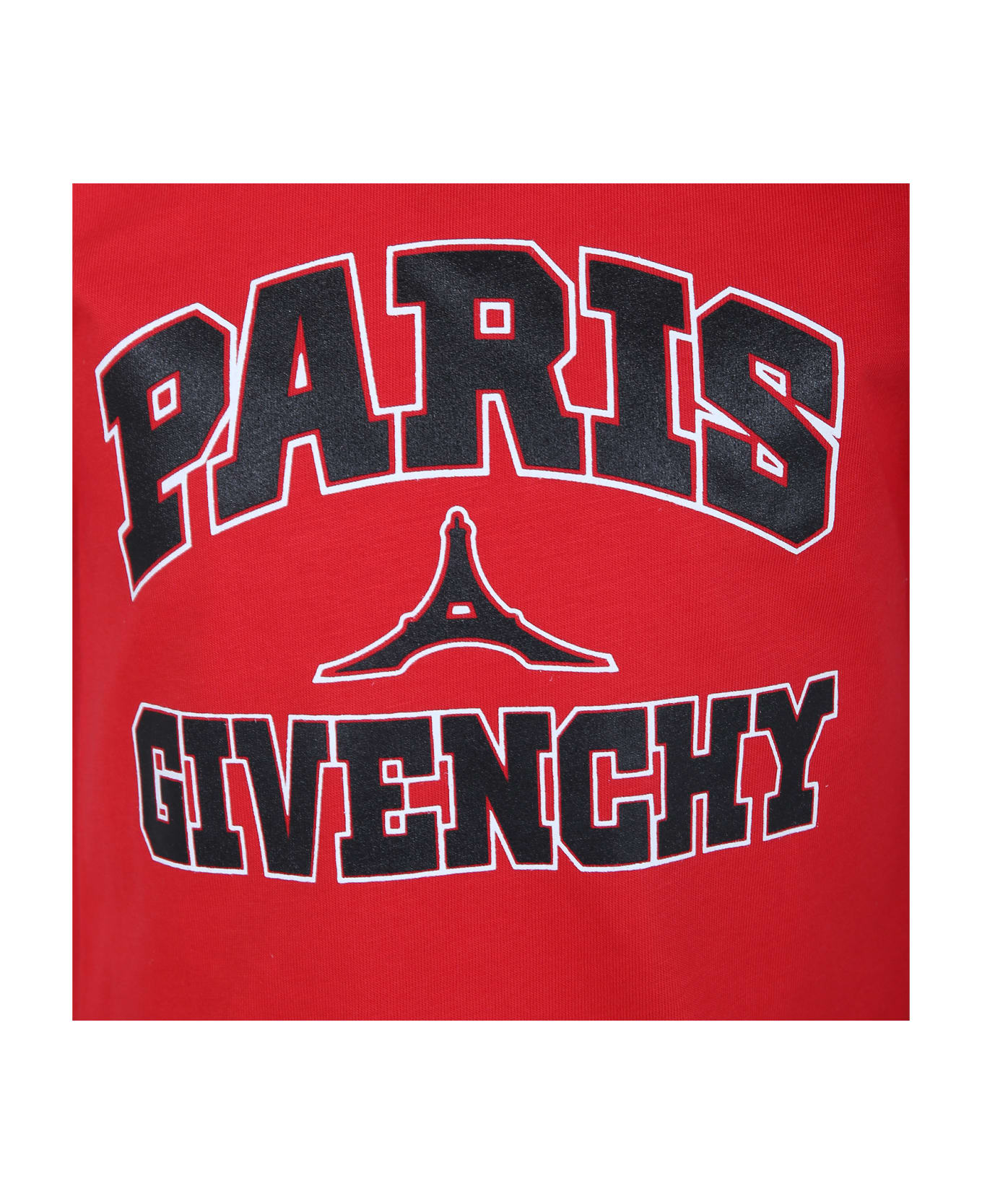 Givenchy Red T-shirt For Boy With Logo - Red Tシャツ＆ポロシャツ