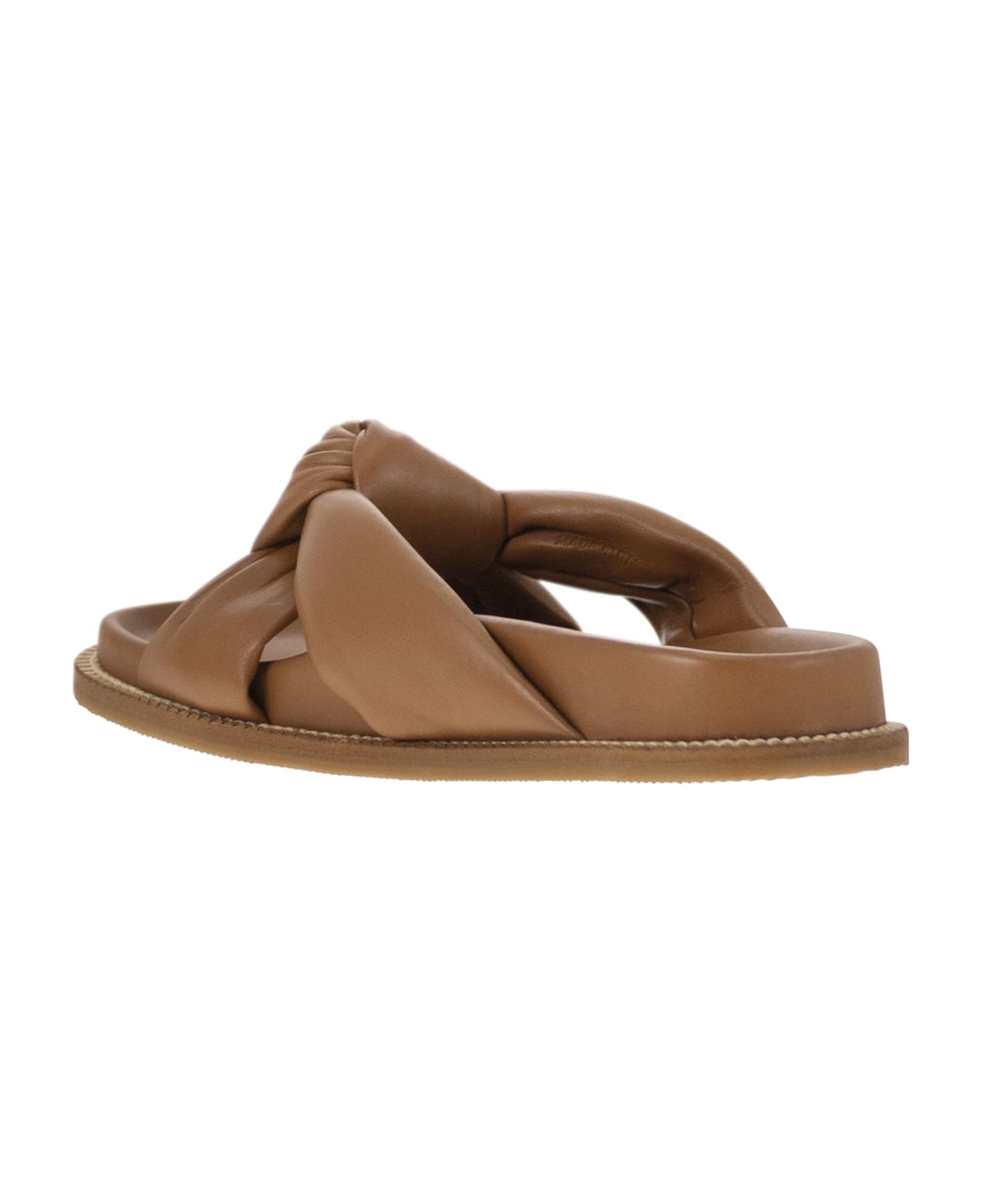 Fabiana Filippi Leather Slipper With Fussbett And Knot - Leather