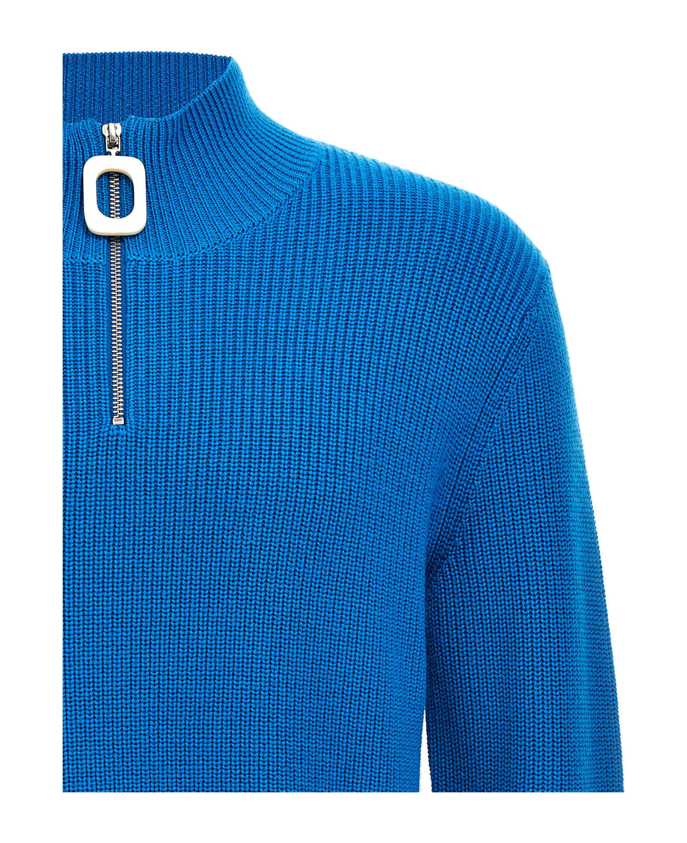J.W. Anderson Half Zip Maxi Puller Sweater - Light Blue