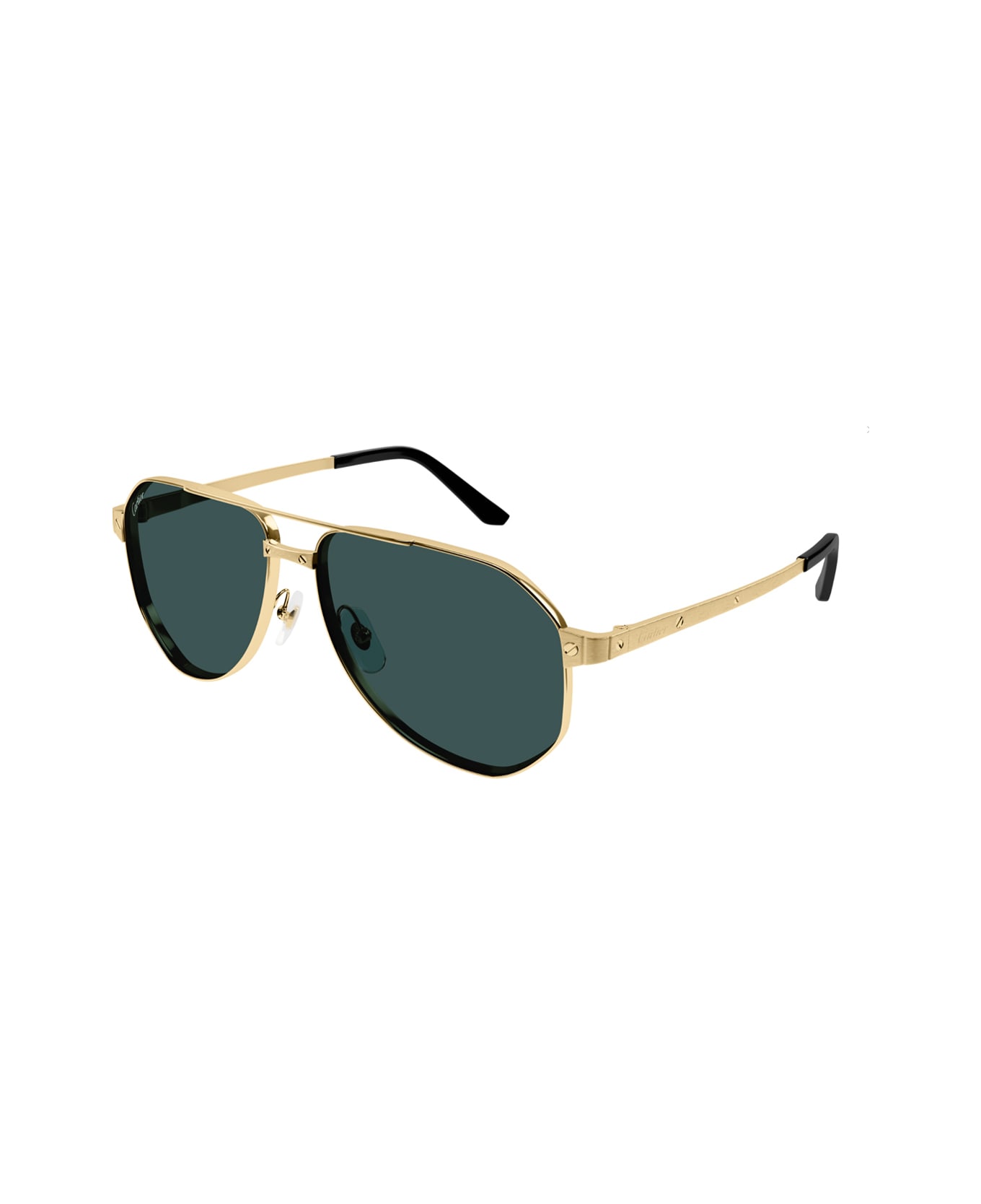 Cartier Eyewear Ct0461s Santos De Cartier 003 Gold Sunglasses - Gold Gold Green