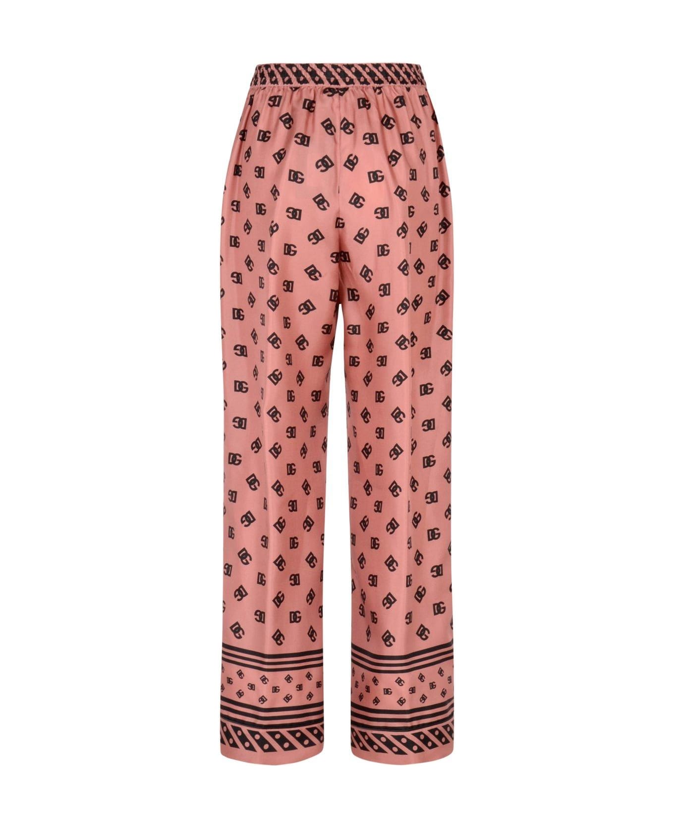 Dolce 
Gabbana All-over Dg Logo Jacquard Satin Pajama Pants