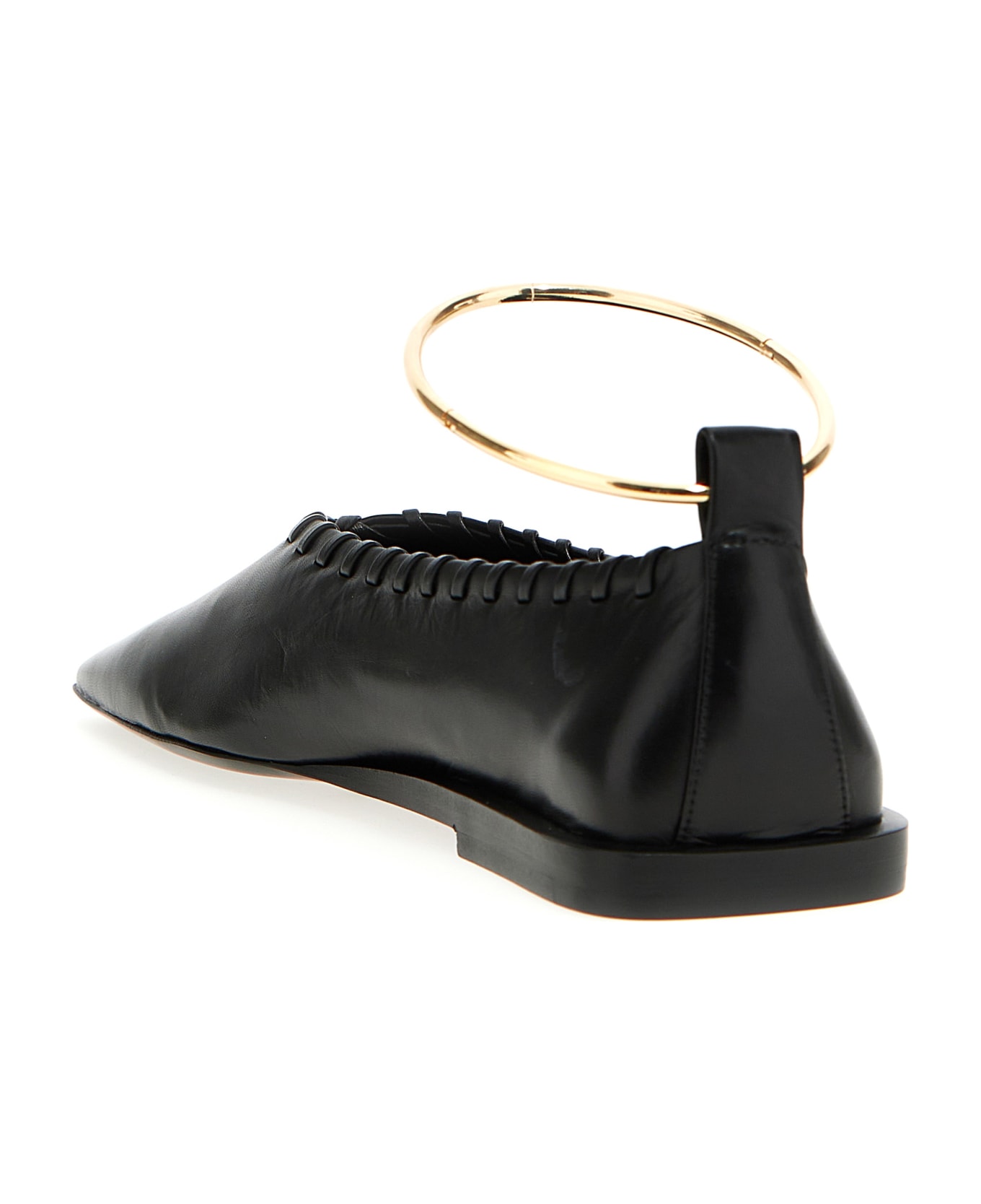 Jil Sander Ballet Flats With Seams - Black