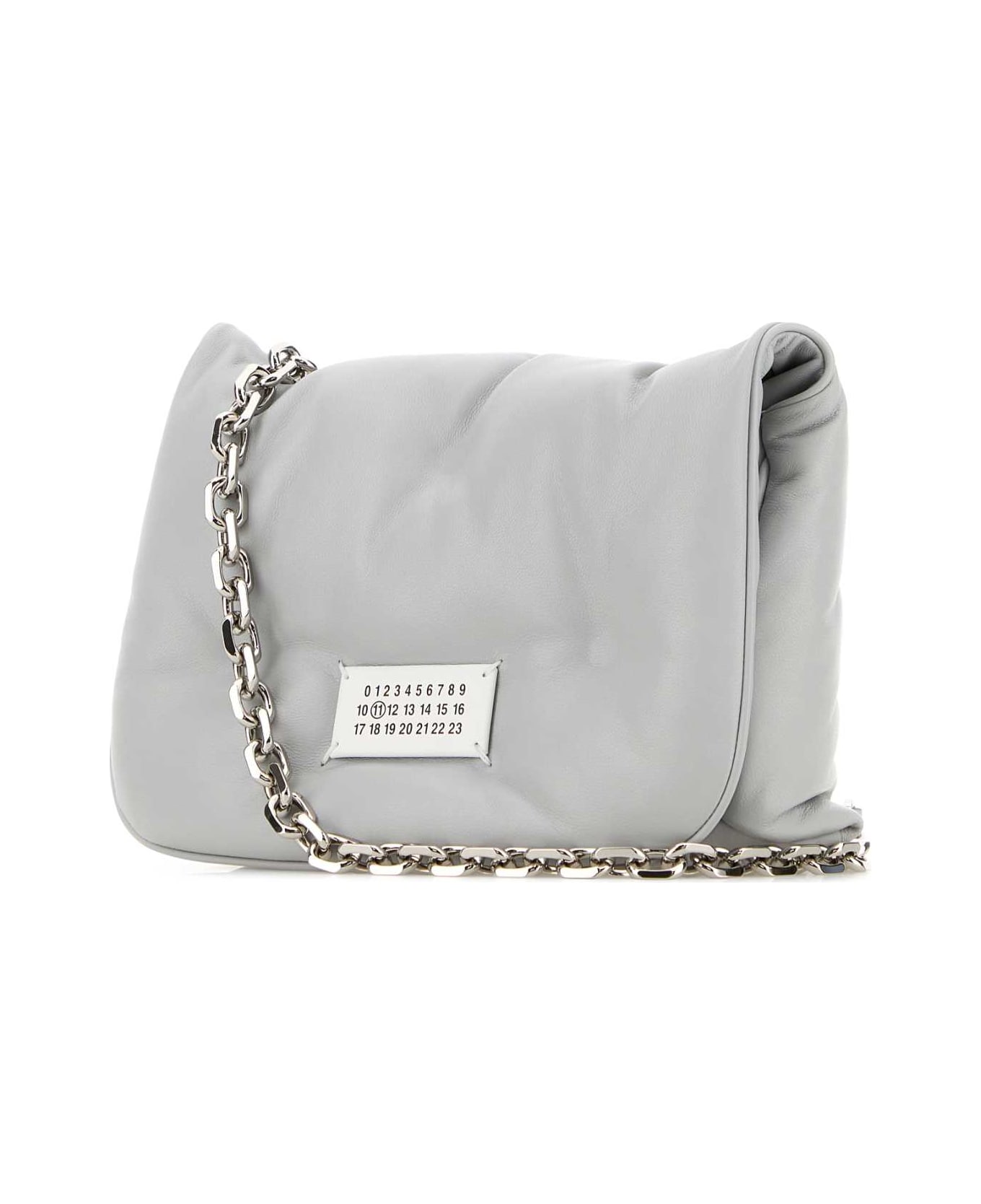 Maison Margiela Ice Nappa Leather Small Glam Slam Flap Crossbody Bag - GLACIAL