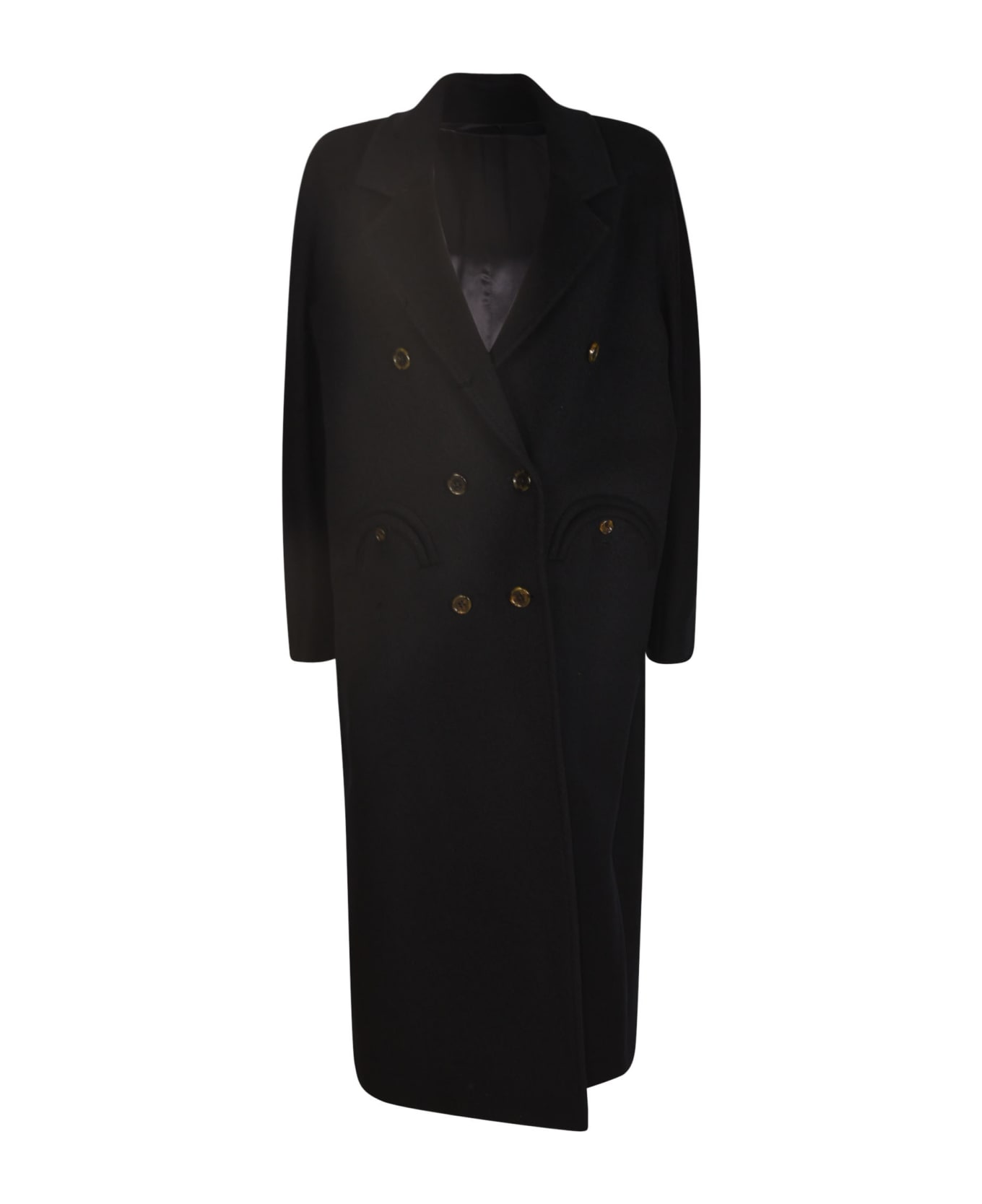 Blazé Milano Double-breasted Buttoned Long Coat - Navy