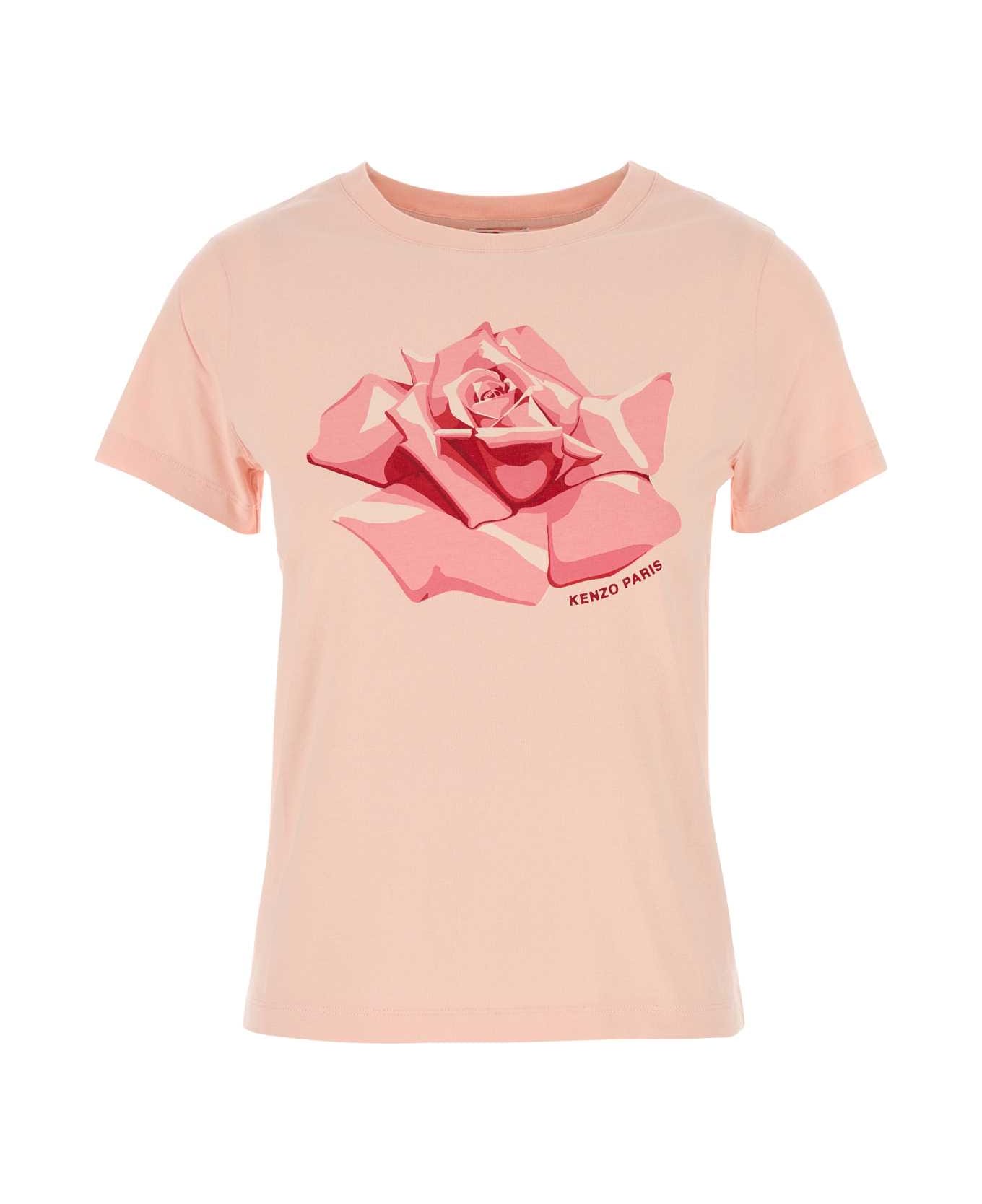 Kenzo Pink Cotton T-shirt - FADEDPINK