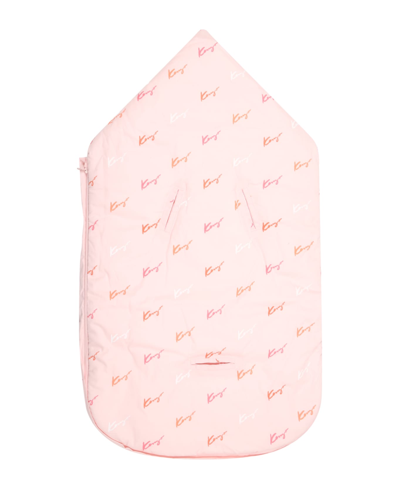 Kenzo Kids Pink Sleeping Bag For Baby Girl With All-over Logo - Pink
