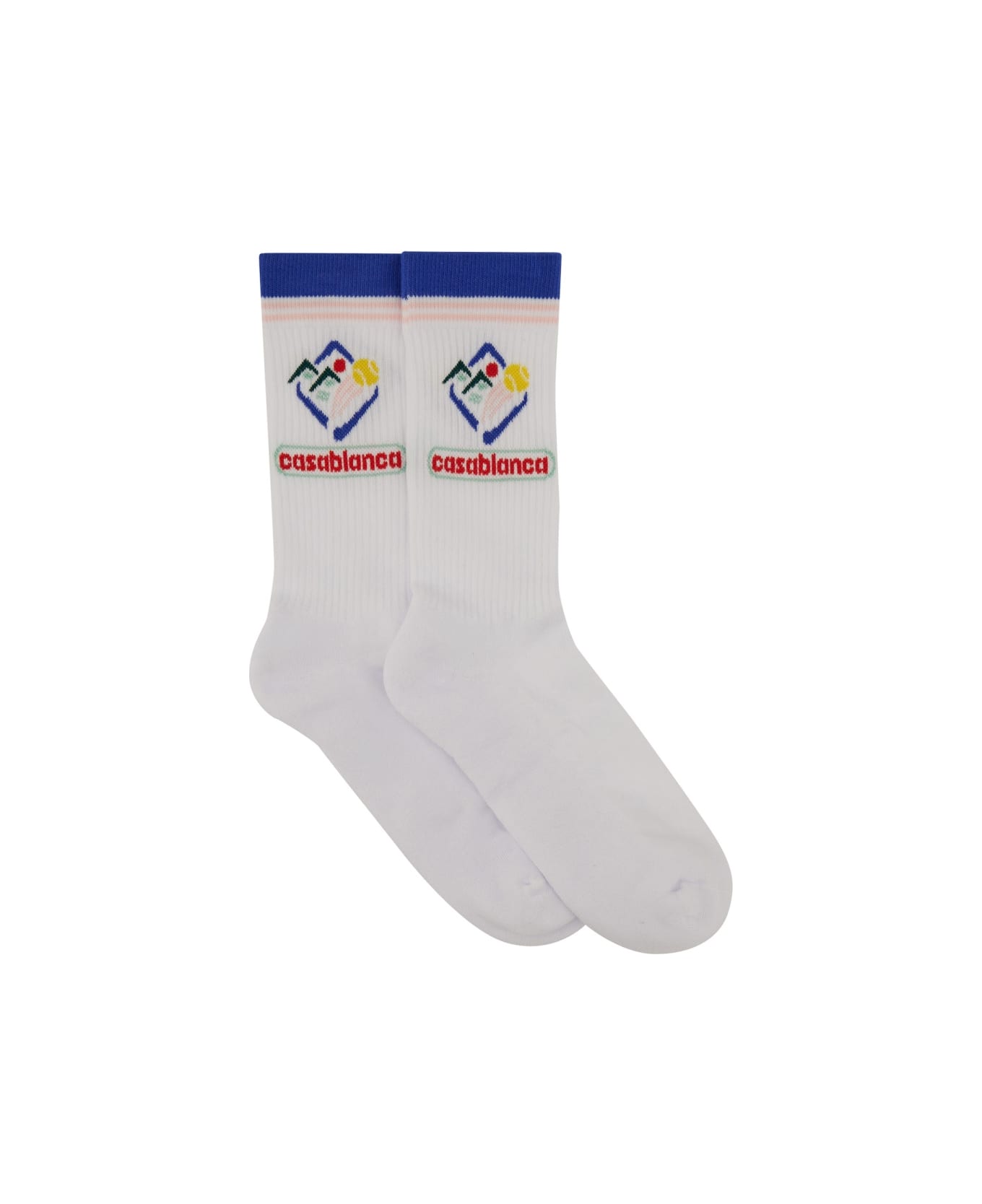 Casablanca Socks With Logo - WHITE