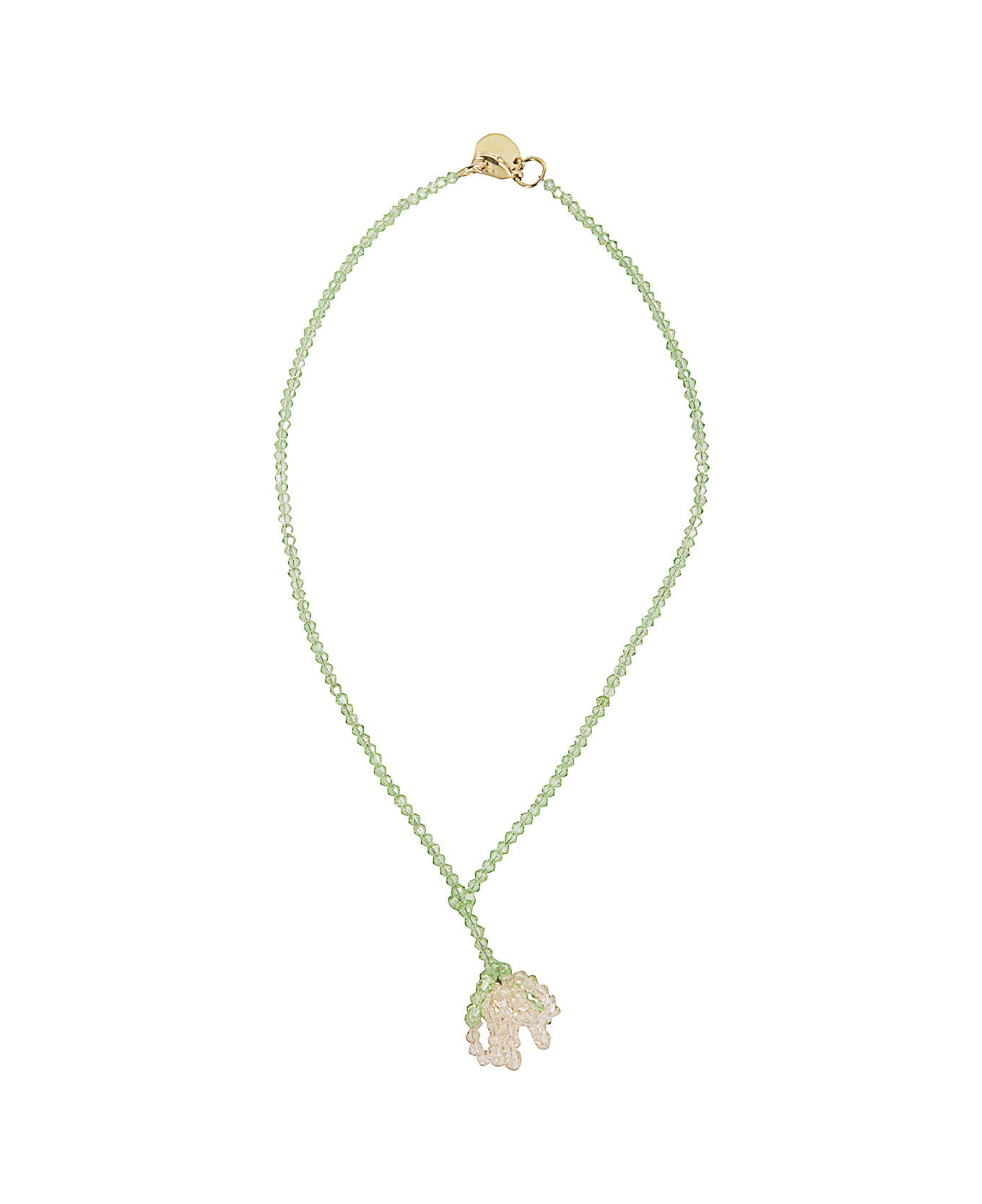 Simone Rocha Cluster Crystal Flower Necklace - Nude Mint