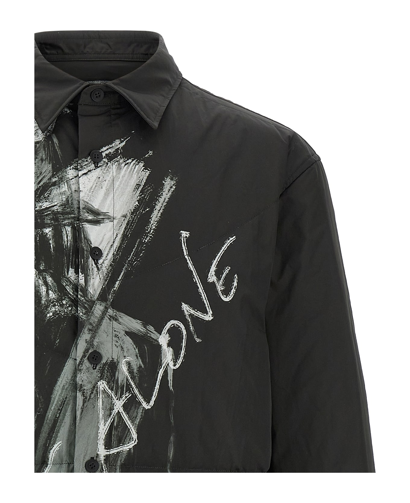 Yohji Yamamoto Padded Overshirt - Black  