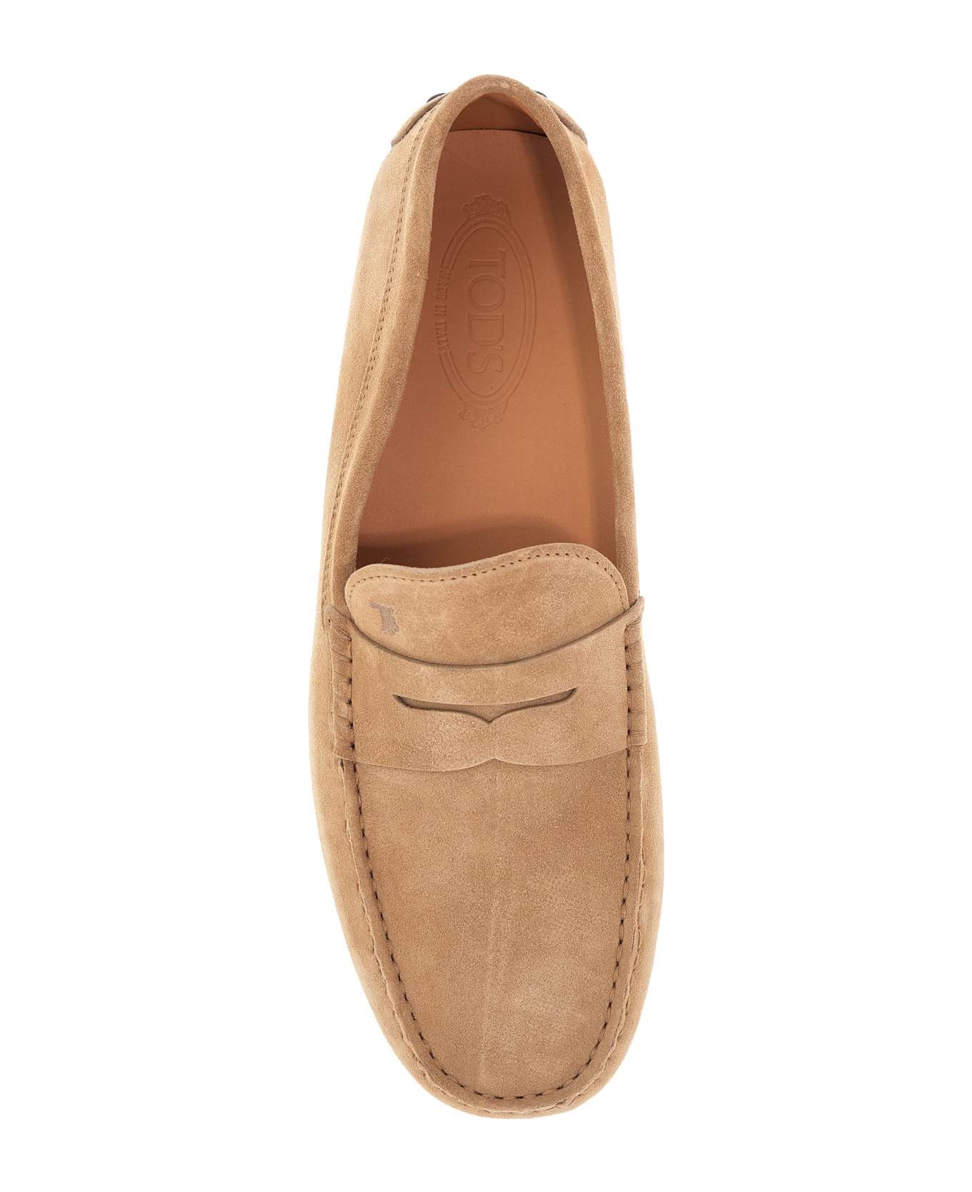 Tod's Leather Moccasin With Rubber Sole - BISCOTTO (Beige)