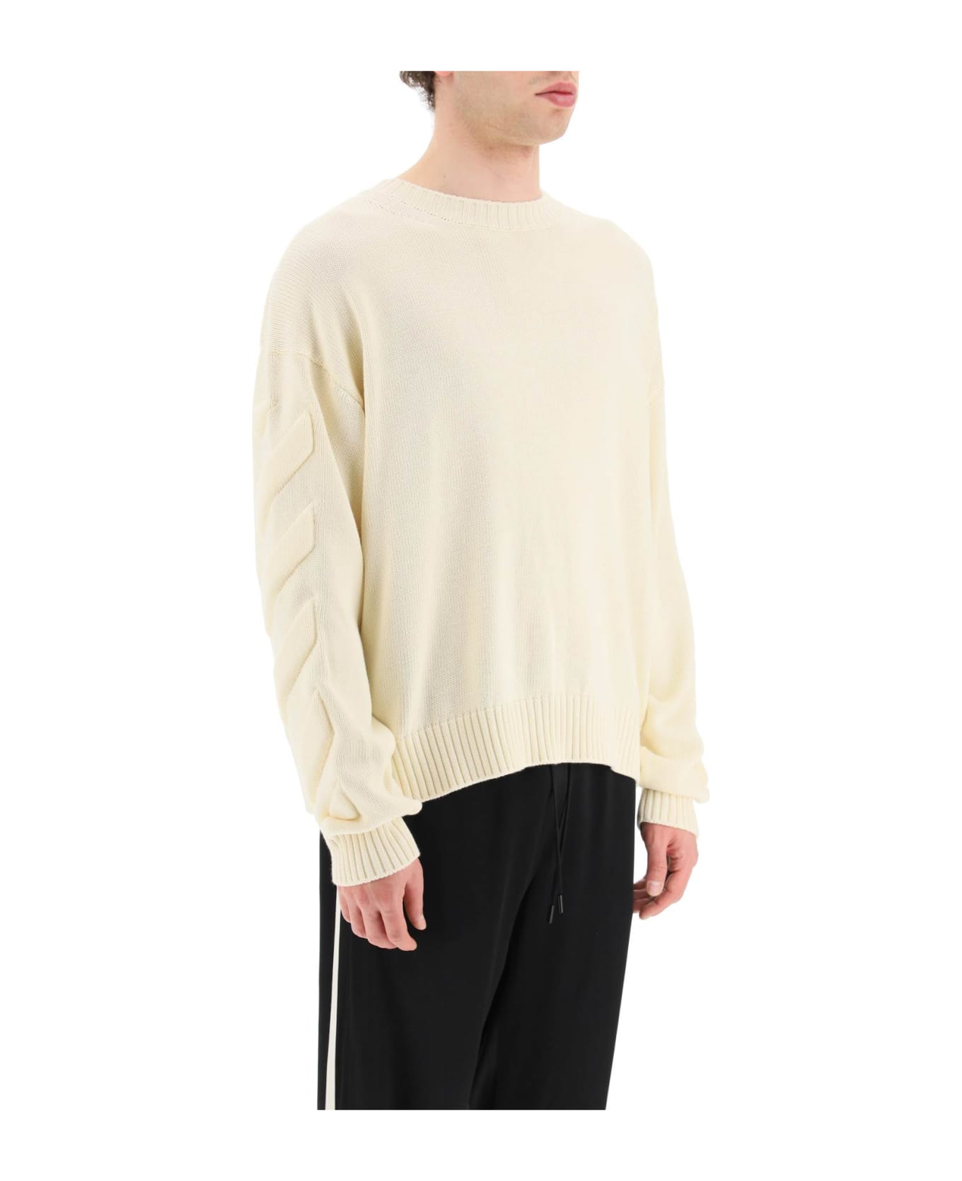 Off-White 3d Diag Knit Sweater - panna