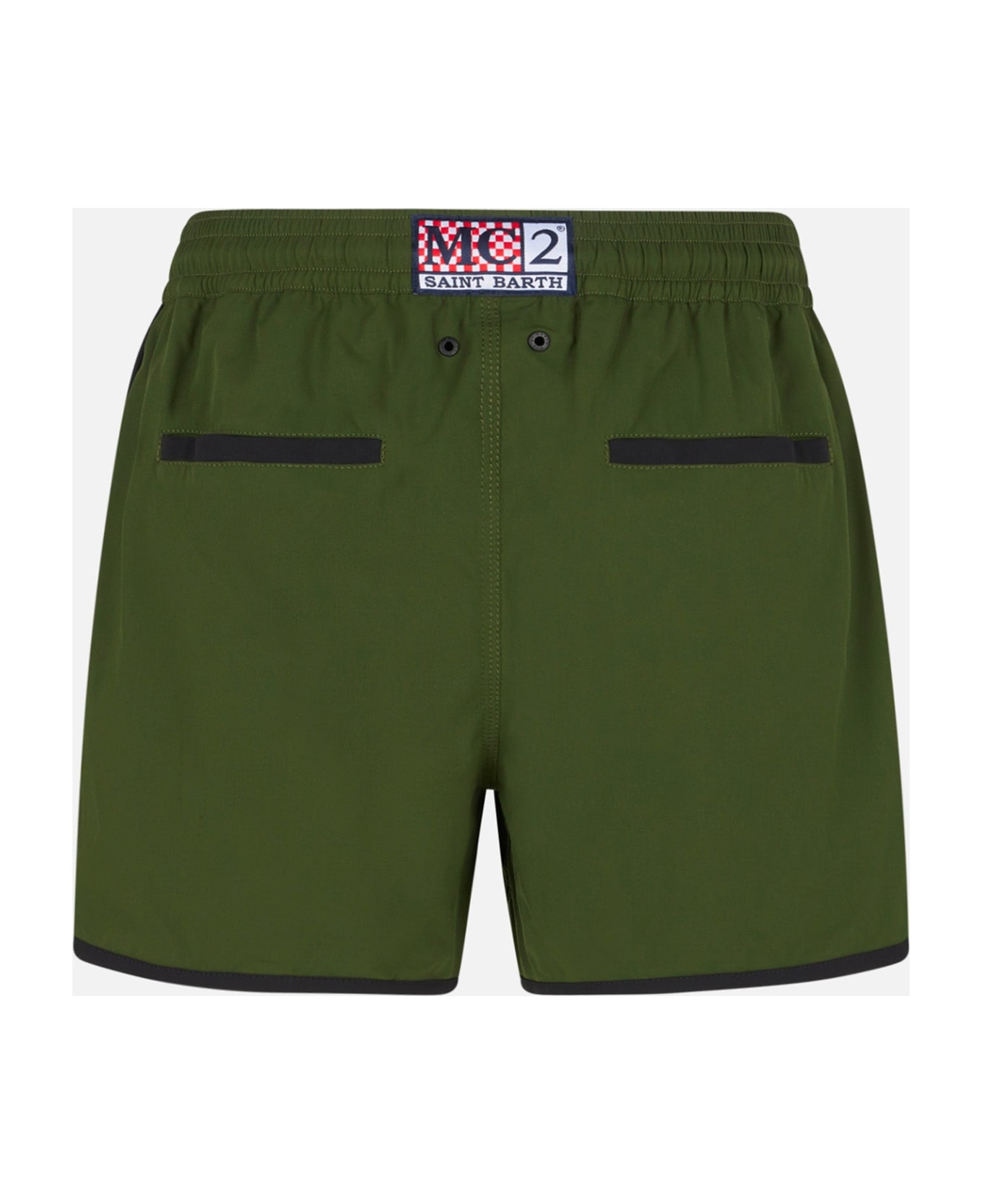 MC2 Saint Barth Man Swim Shorts With Side Logo And Contrast - GREEN スイムトランクス
