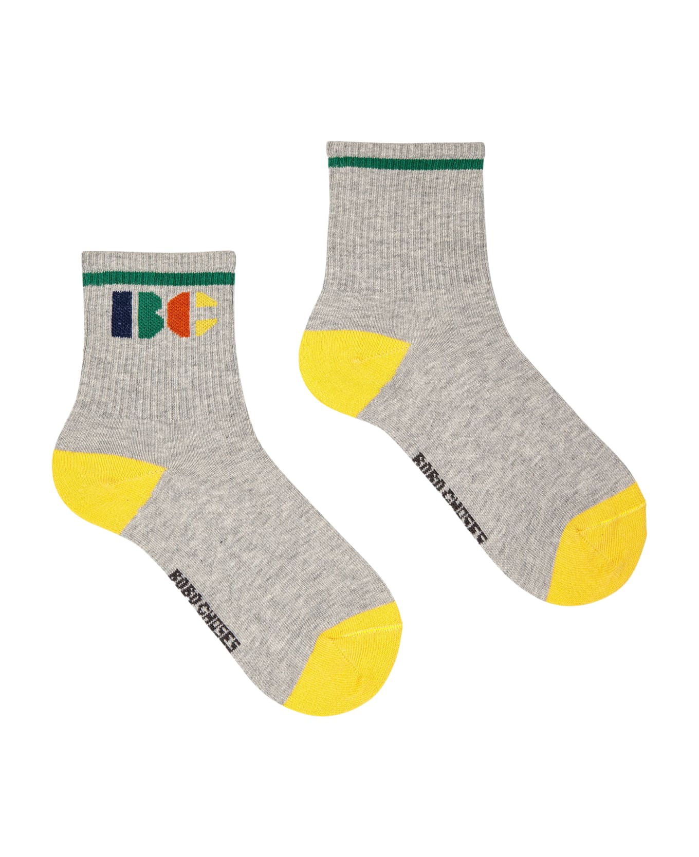 Bobo Choses Grey Socks For Kids With Logo - Grey