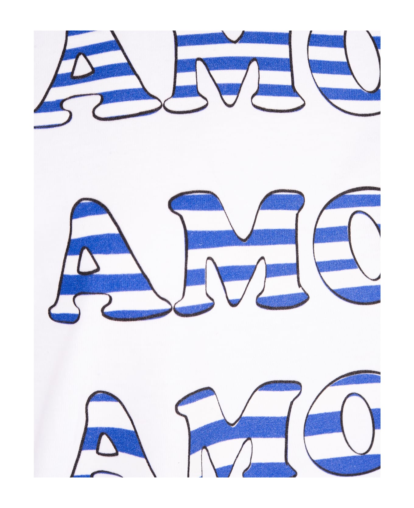 Alessandro Enriquez White T-shirt With Blue Amore Print - White