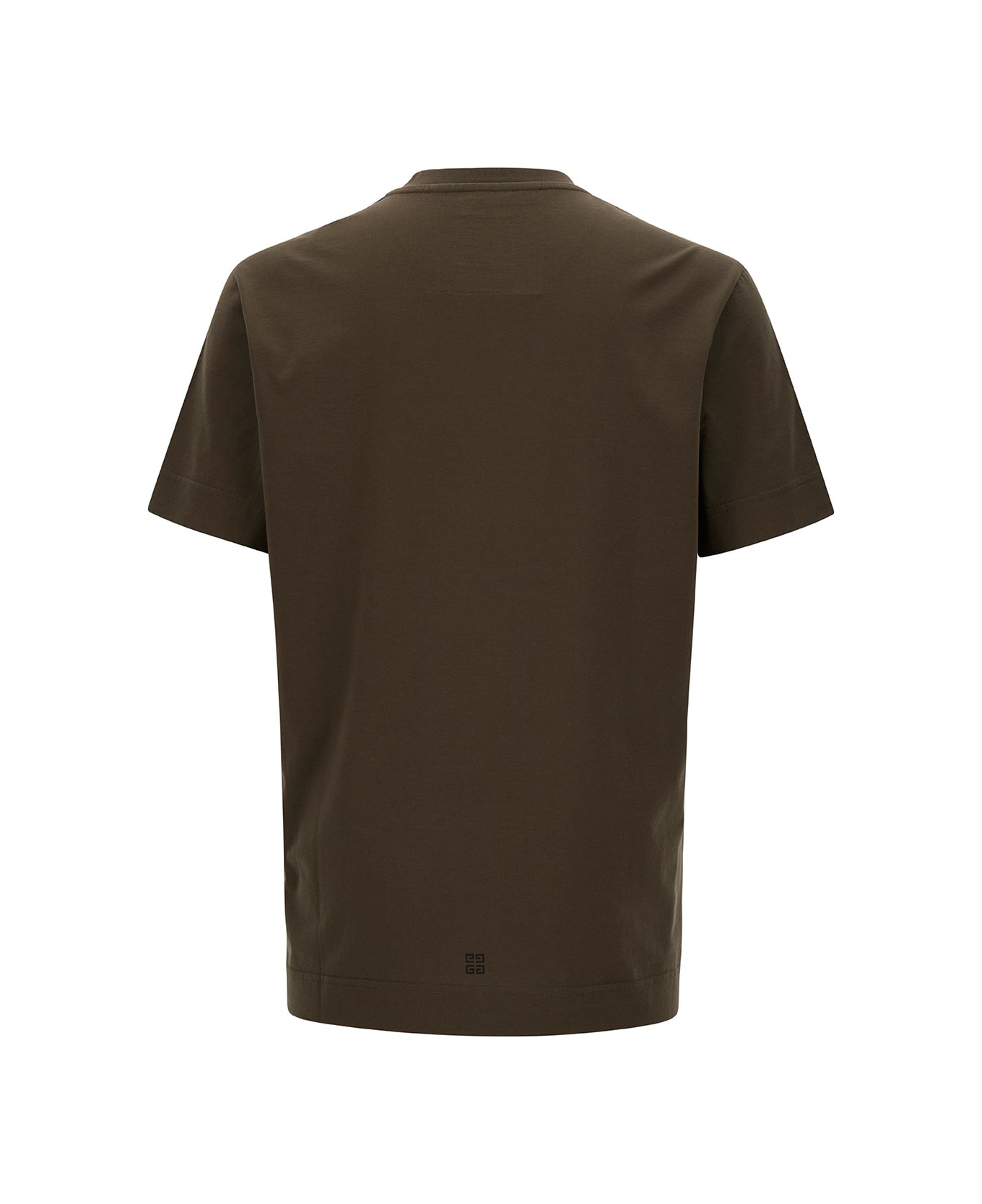 Givenchy Dark Green T-shirt With Contrasting Lettering In Cotton Man - Green