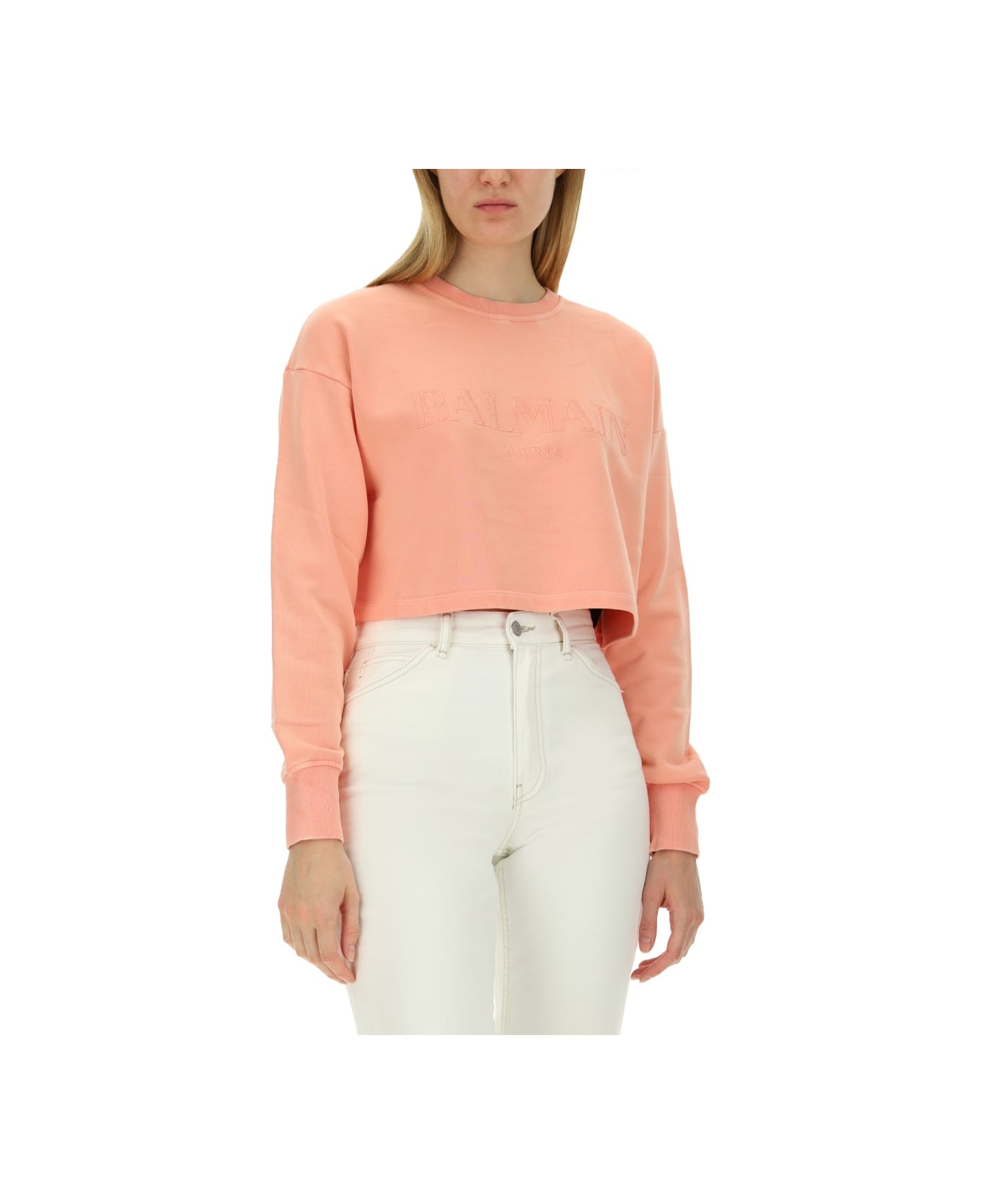 Balmain Sweatshirt With Logo - PINK