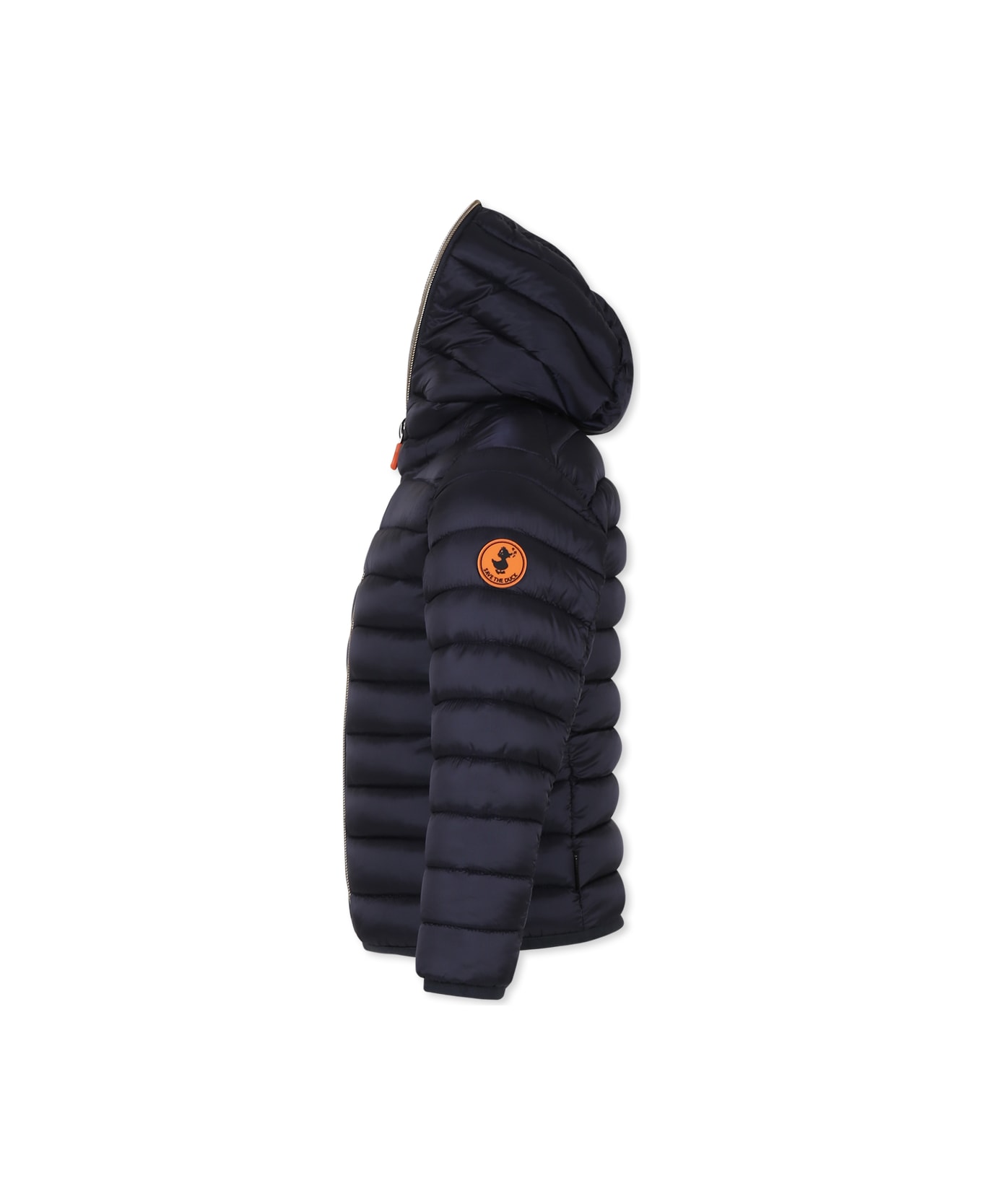Save the Duck Black Down Jacket For Girl With Logo - Black