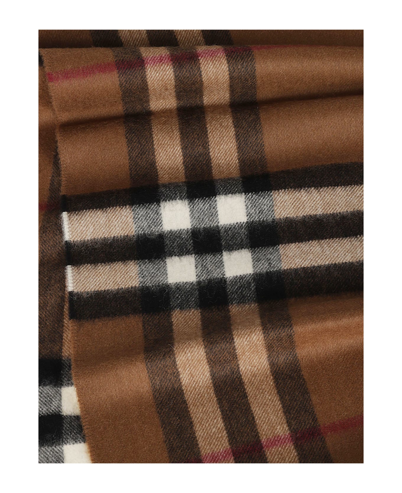 Burberry Check Fringed Scarf - Birch Brown