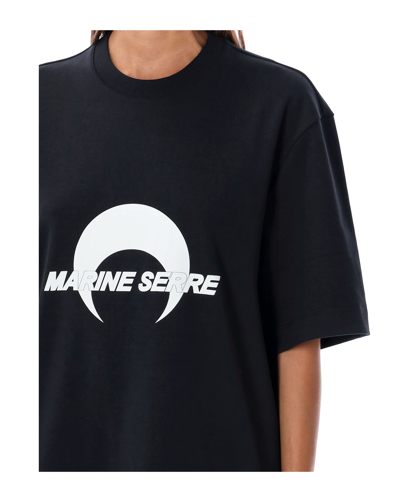 Marine Serre Loose Fit T-shirt - BLACK