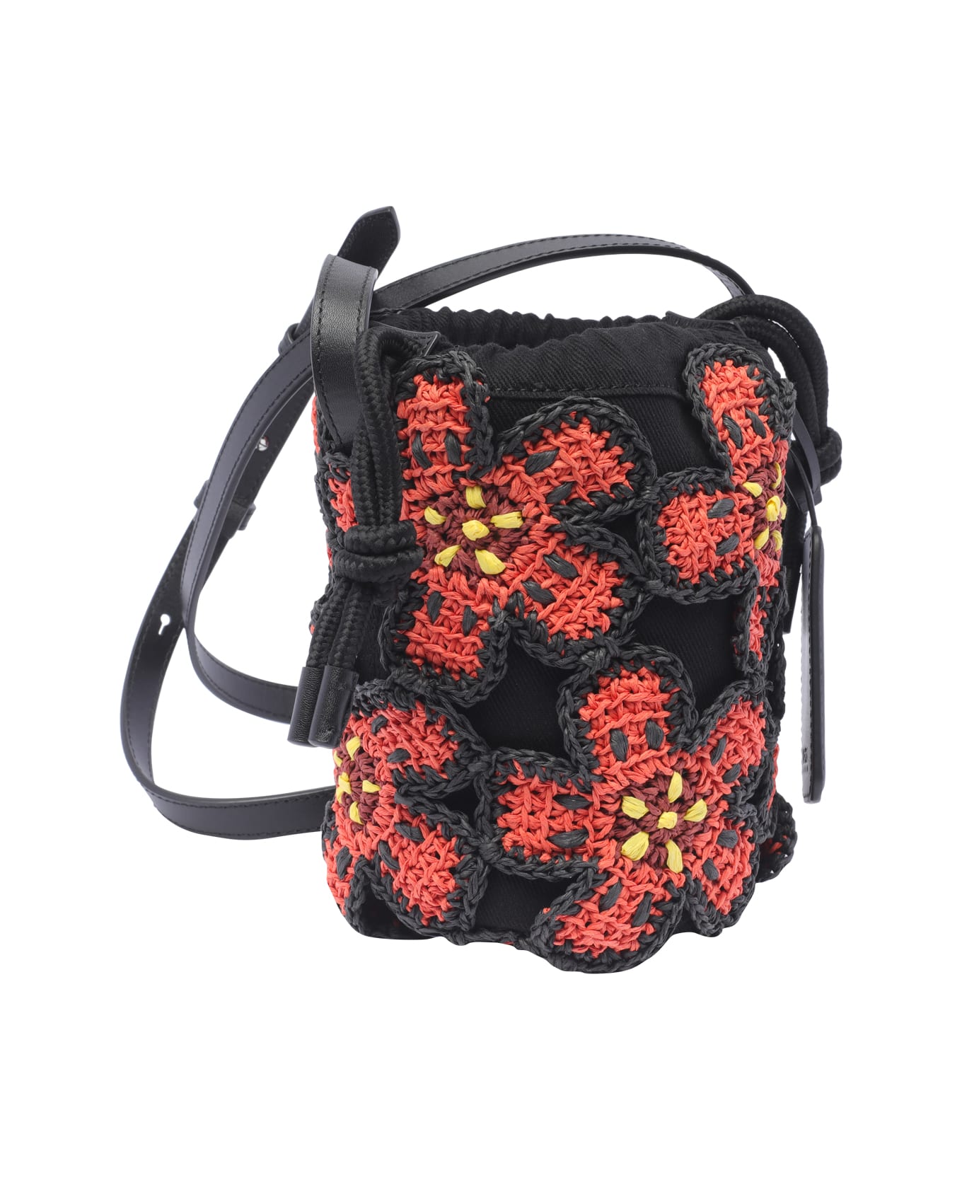 Kenzo Floral Patterned Bucket Bag - Black