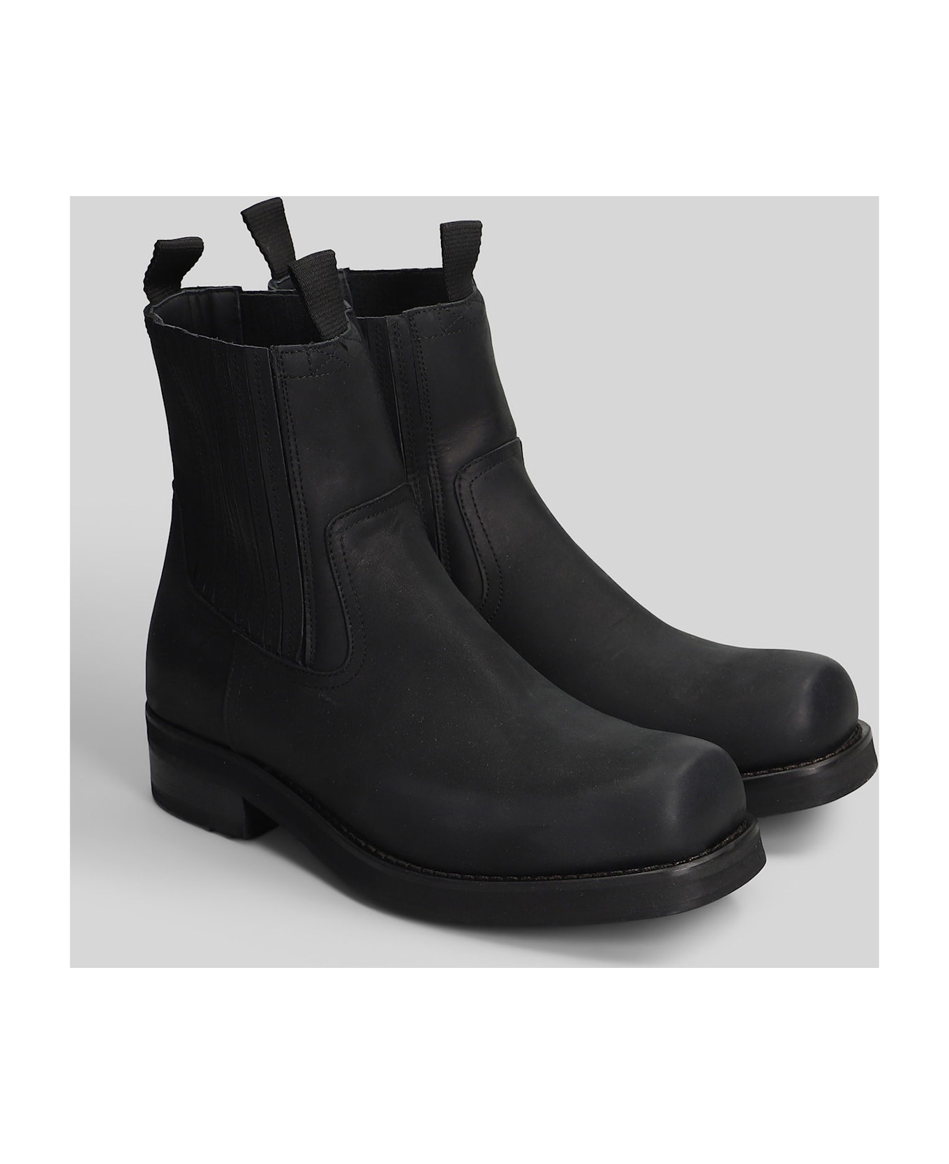 Paura Nessuno Low Boot Ankle Boots In Black Leather - black