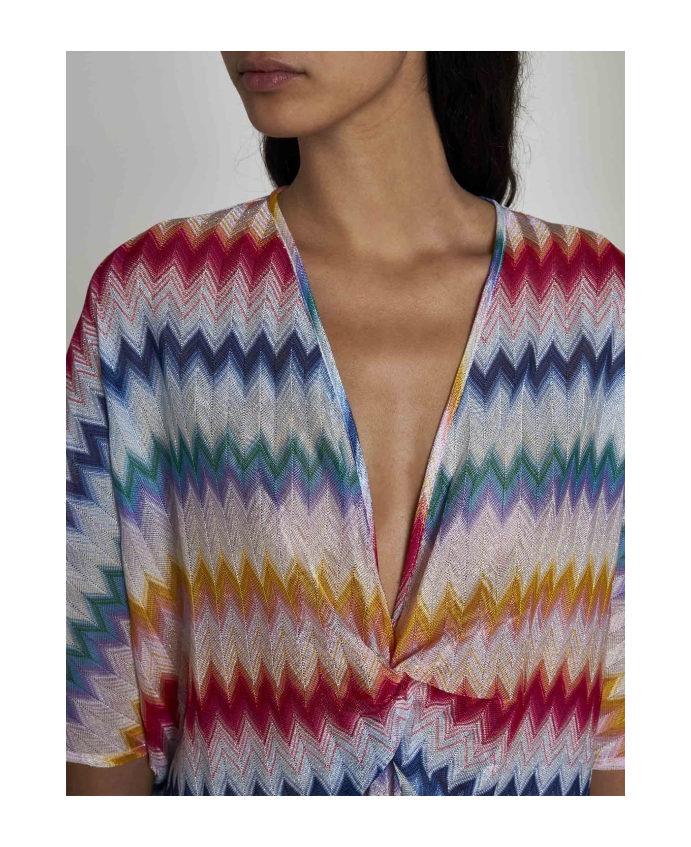 Missoni Striped Lame' Knit Long Dress - Multicolor