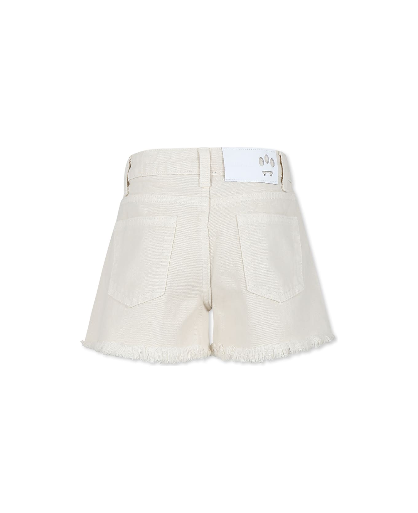 Barrow Beige Shorts For Girl With Smiley - Crema