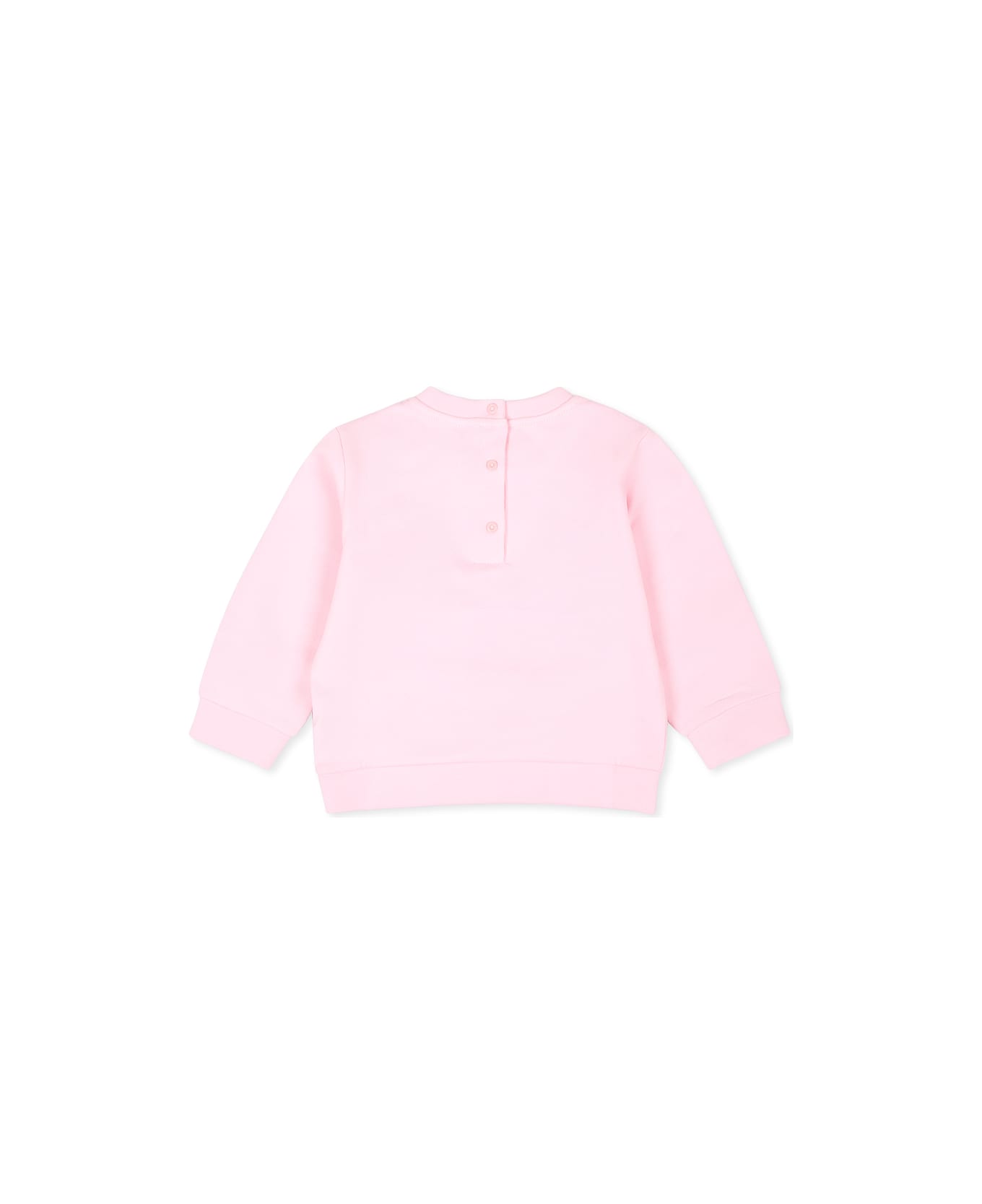 Fendi Pink Sweatshirt For Baby Girl With Logo - Pink