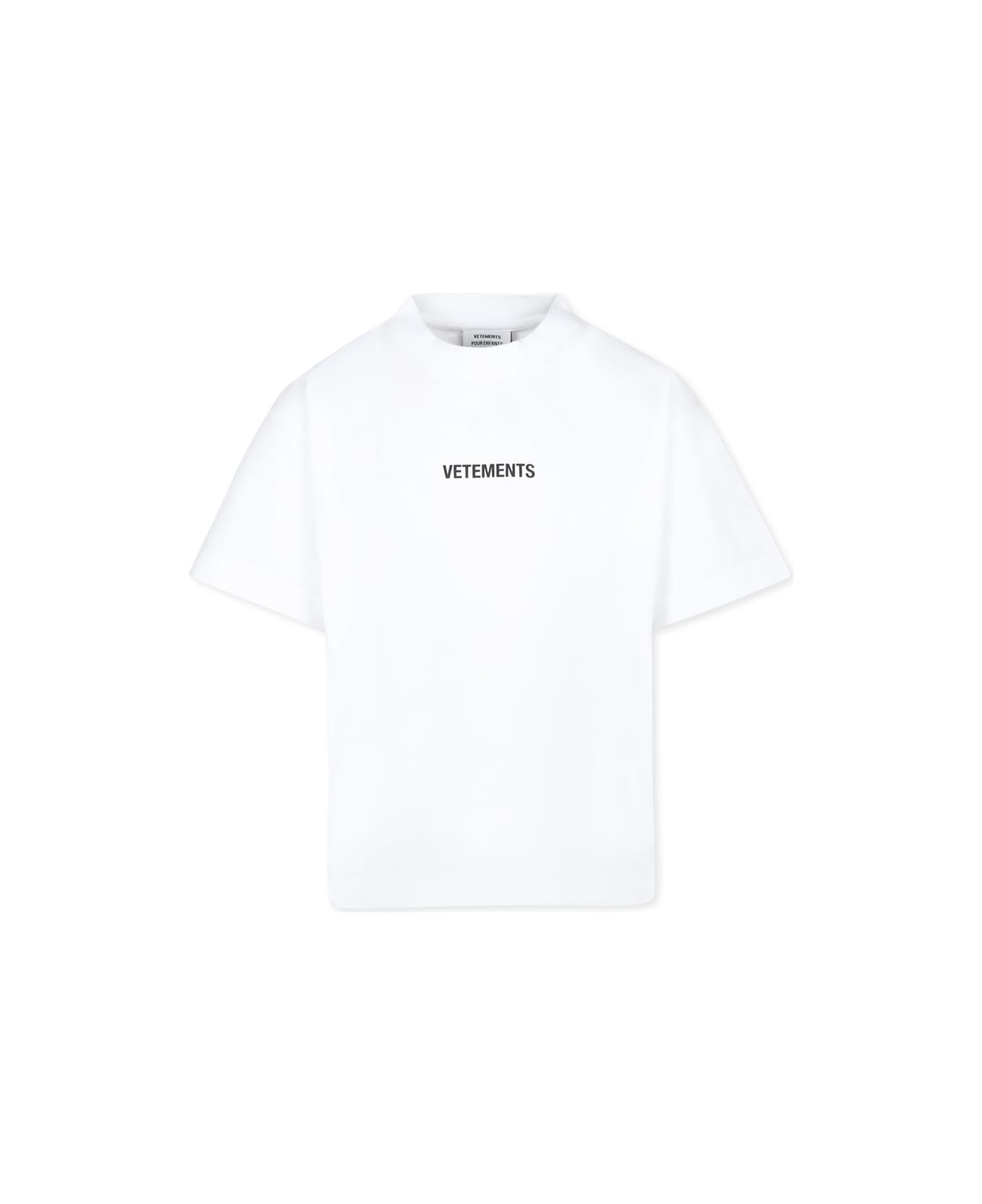 VETEMENTS White T-shirt For Kids With Logo - White