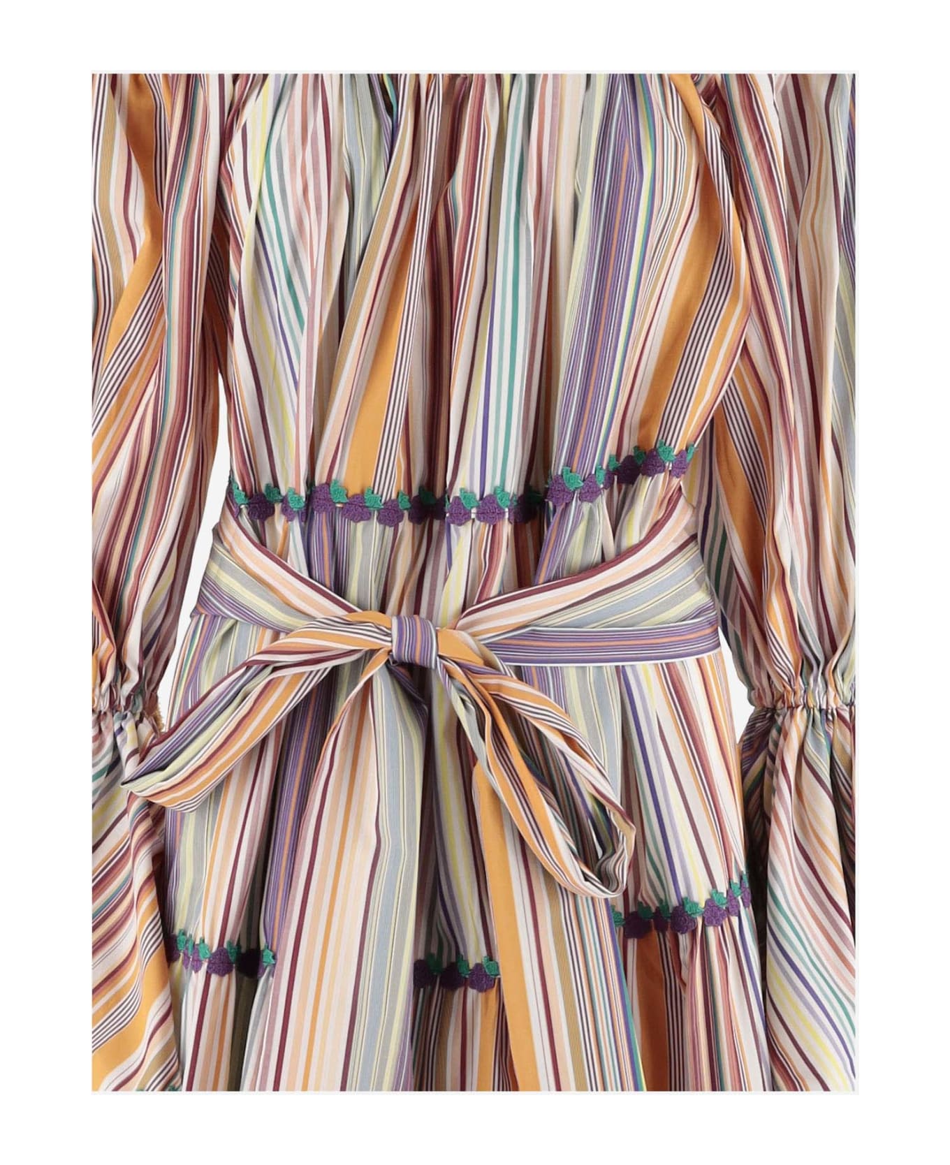 Flora Sardalos Cotton Maxi Dress With Striped Pattern ワンピース＆ドレス
