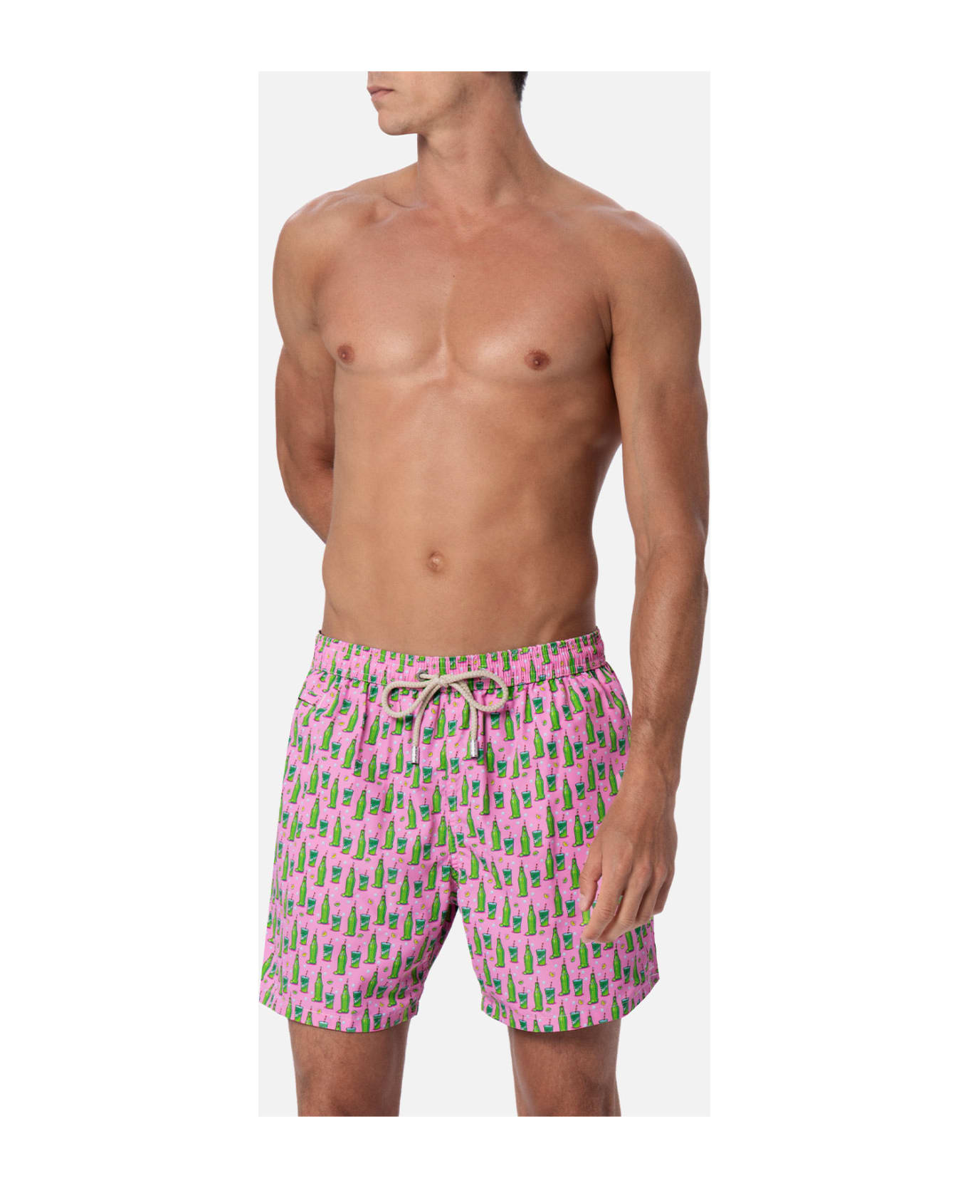 MC2 Saint Barth Man Lightweight Fabric Swim-shorts Lighting Micro Fantasy With Sprite Print | The Coca Cola Company Special Edition - PINK
