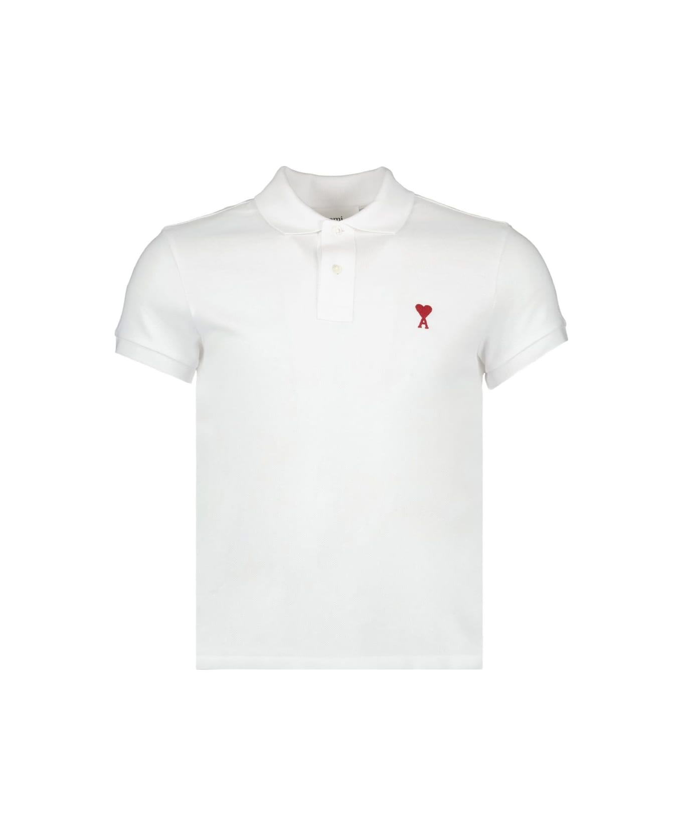 Ami Alexandre Mattiussi Ami Paris White Organic Cotton Piqué Polo Shirt - White