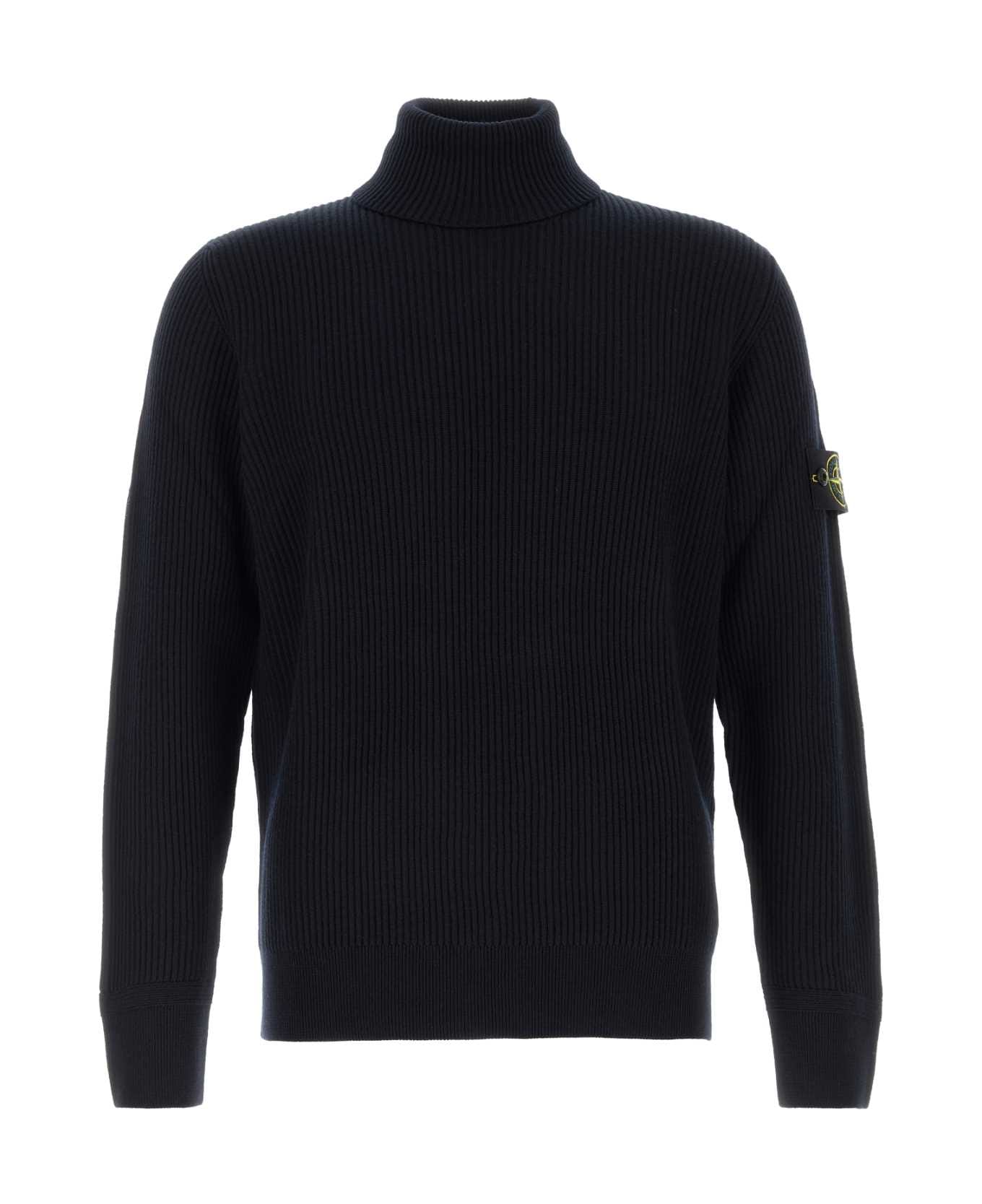 Stone Island Midnight Blue Wool Sweater - NAVYBLUE
