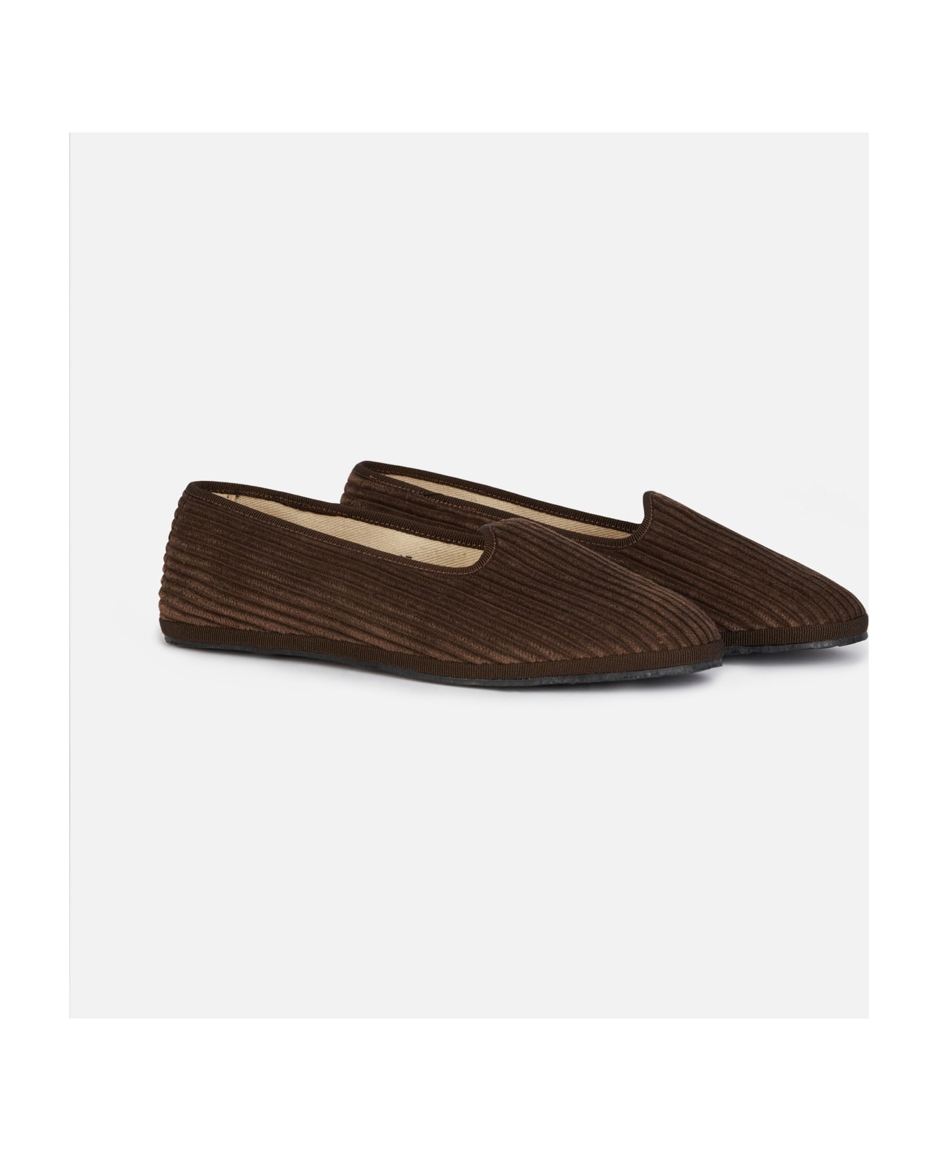 MC2 Saint Barth Woman Corduroy Slipper Loafers | My Chalom Special Edition - BROWN