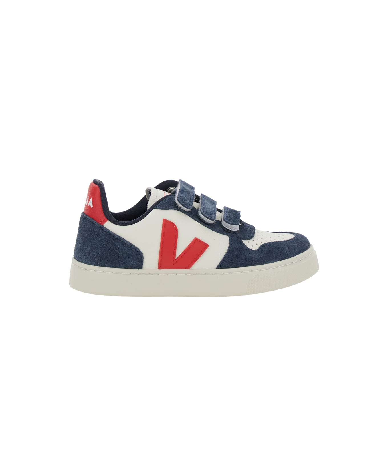 Veja Multicolor Sneaker With Hook-and-loop Closure And Logo On The Side In Leather Boy - Multicolor