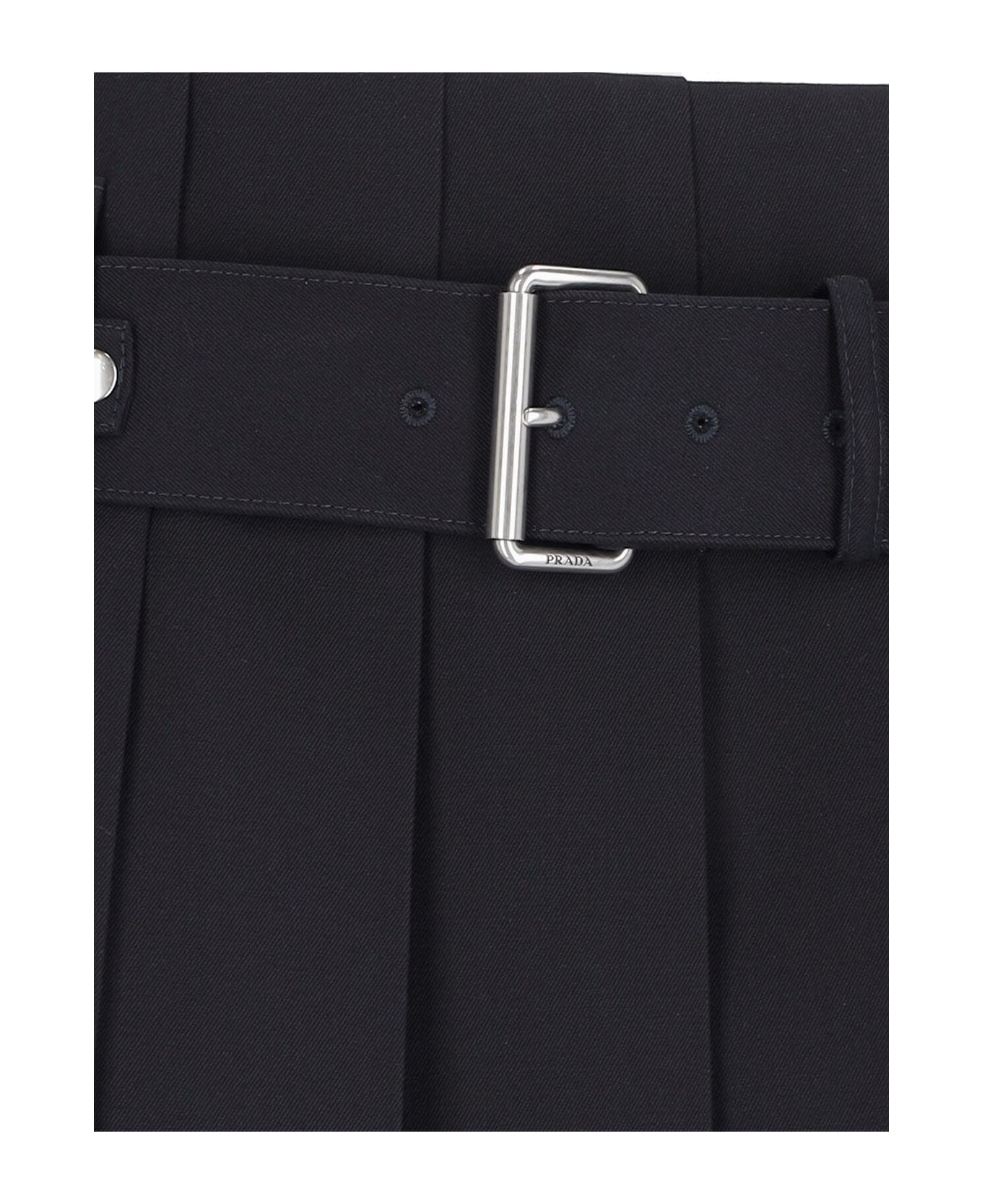 Prada Logo Midi Skirt - Blue