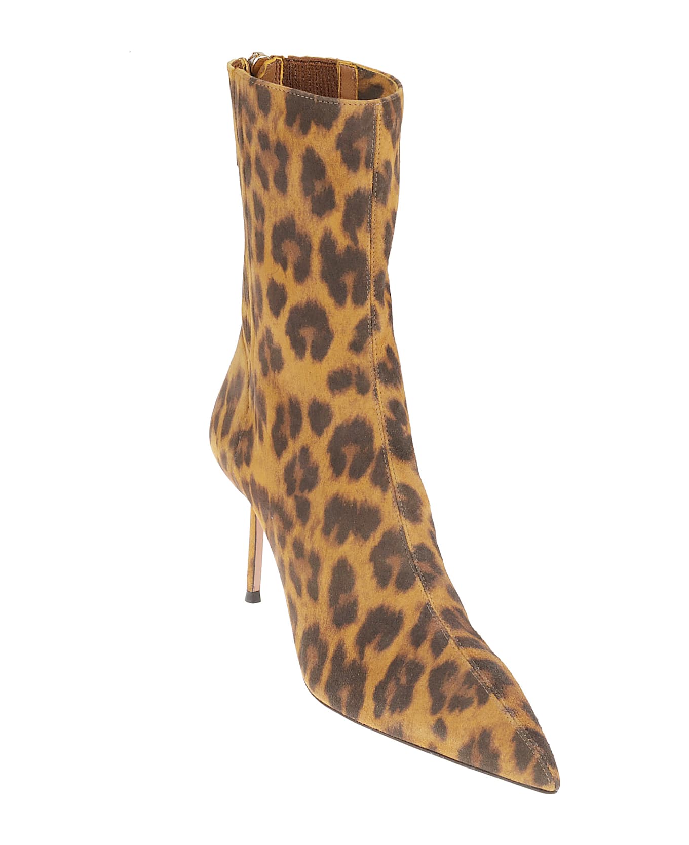 Aquazzura Animalier Suede Boots - Caramel