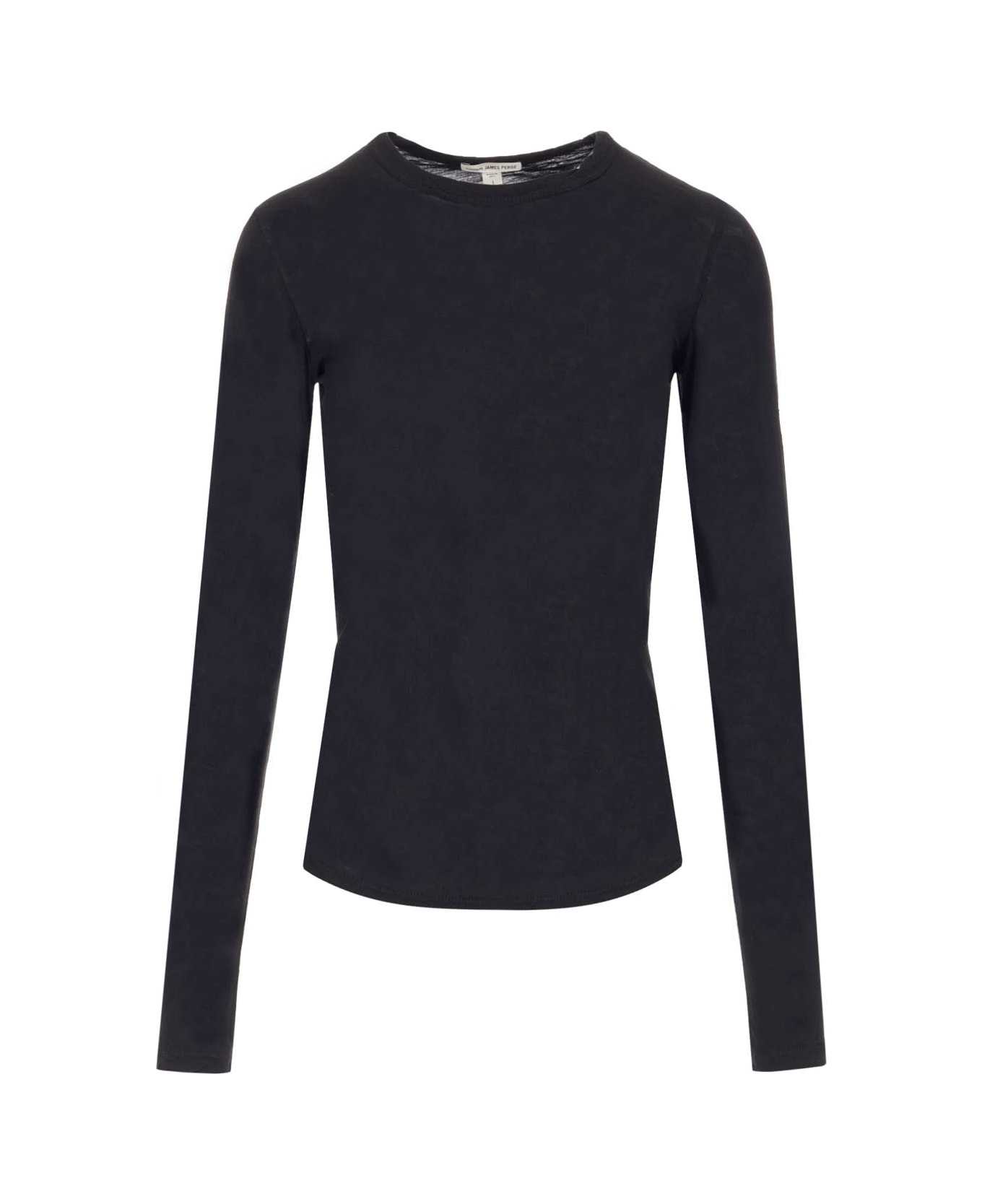 James Perse Round Neck Longsleeved T-shirt - Black