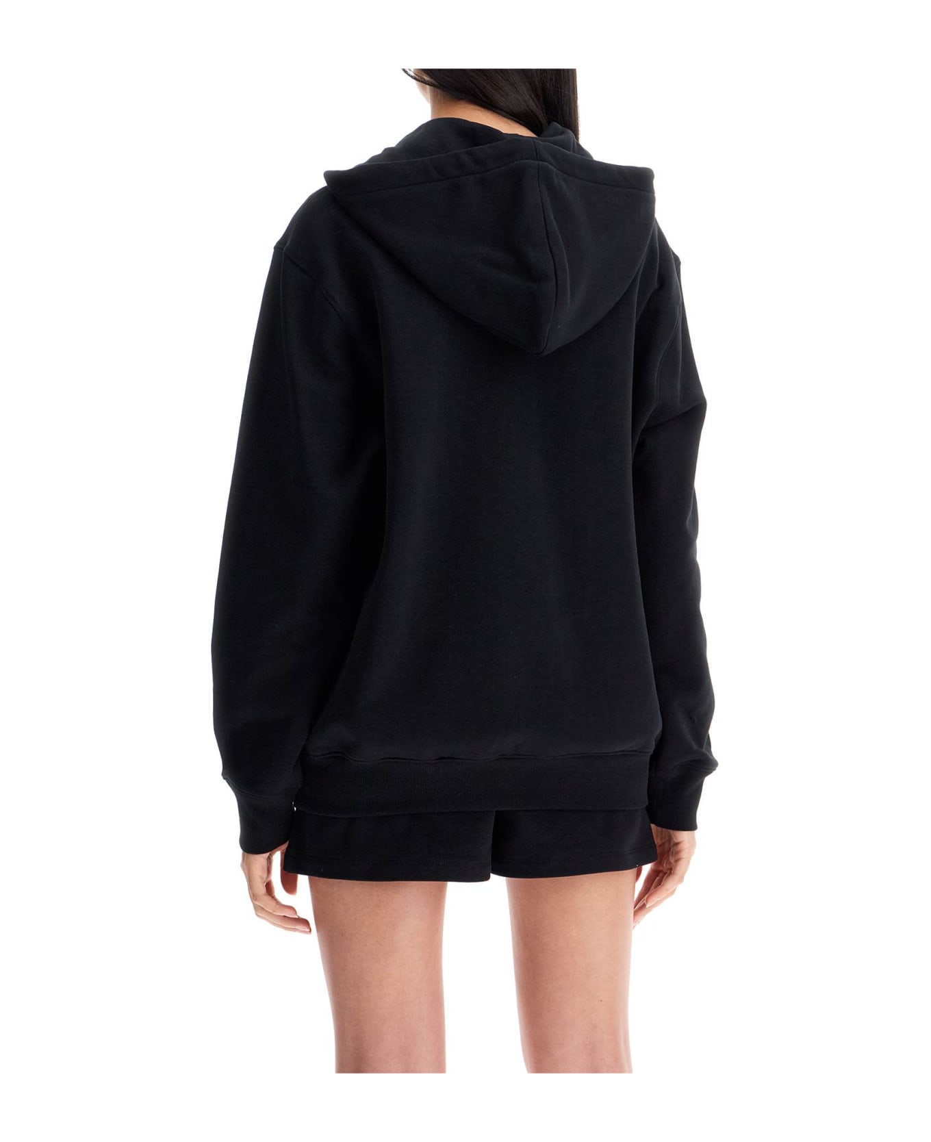Moschino Logo Printed Zipped Hoodie - MULTI BLACK (Black)